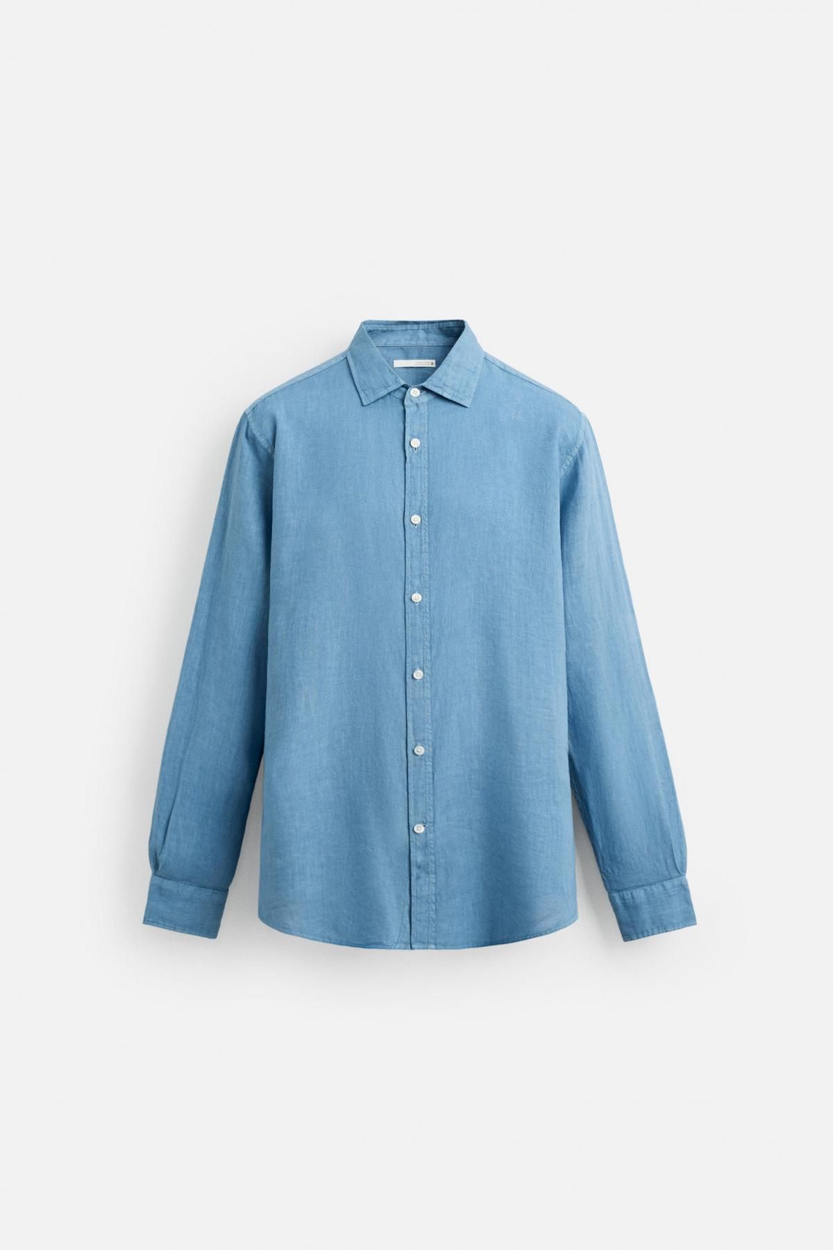 자라 프리미엄 린넨 레귤러핏 긴팔 셔츠 3090/010 LIGHT BLUE - 메인 이미지