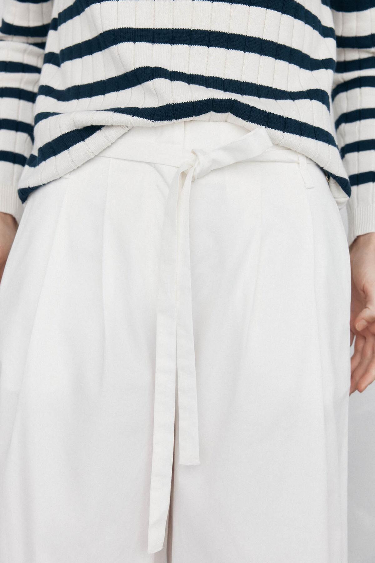 페드로 델 이에로 플리츠 벨트 와이드 팬츠 7602512 BLANCO - 상세 이미지 3