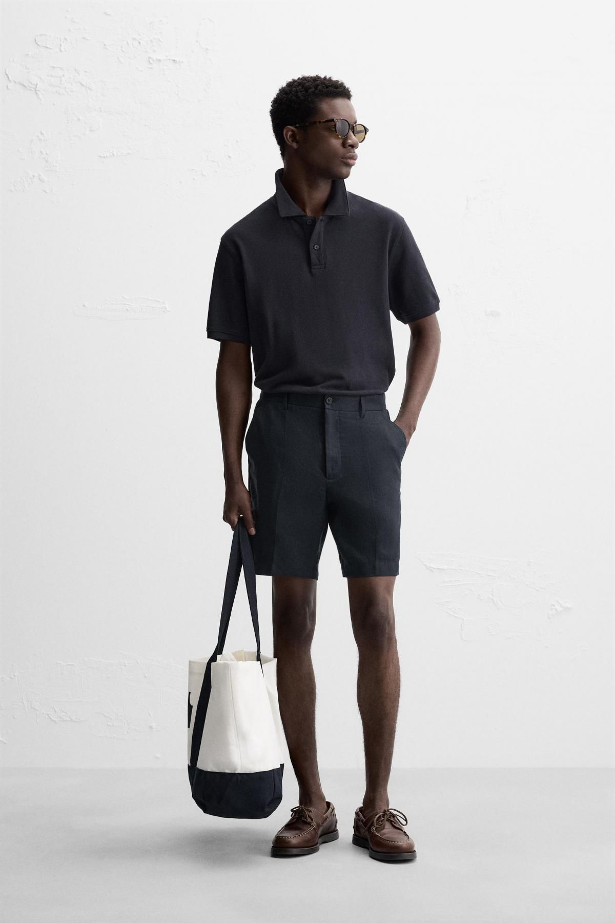 자라 100 리넨 버뮤다 쇼츠 5070/010 NAVY BLUE - 상세 이미지 2