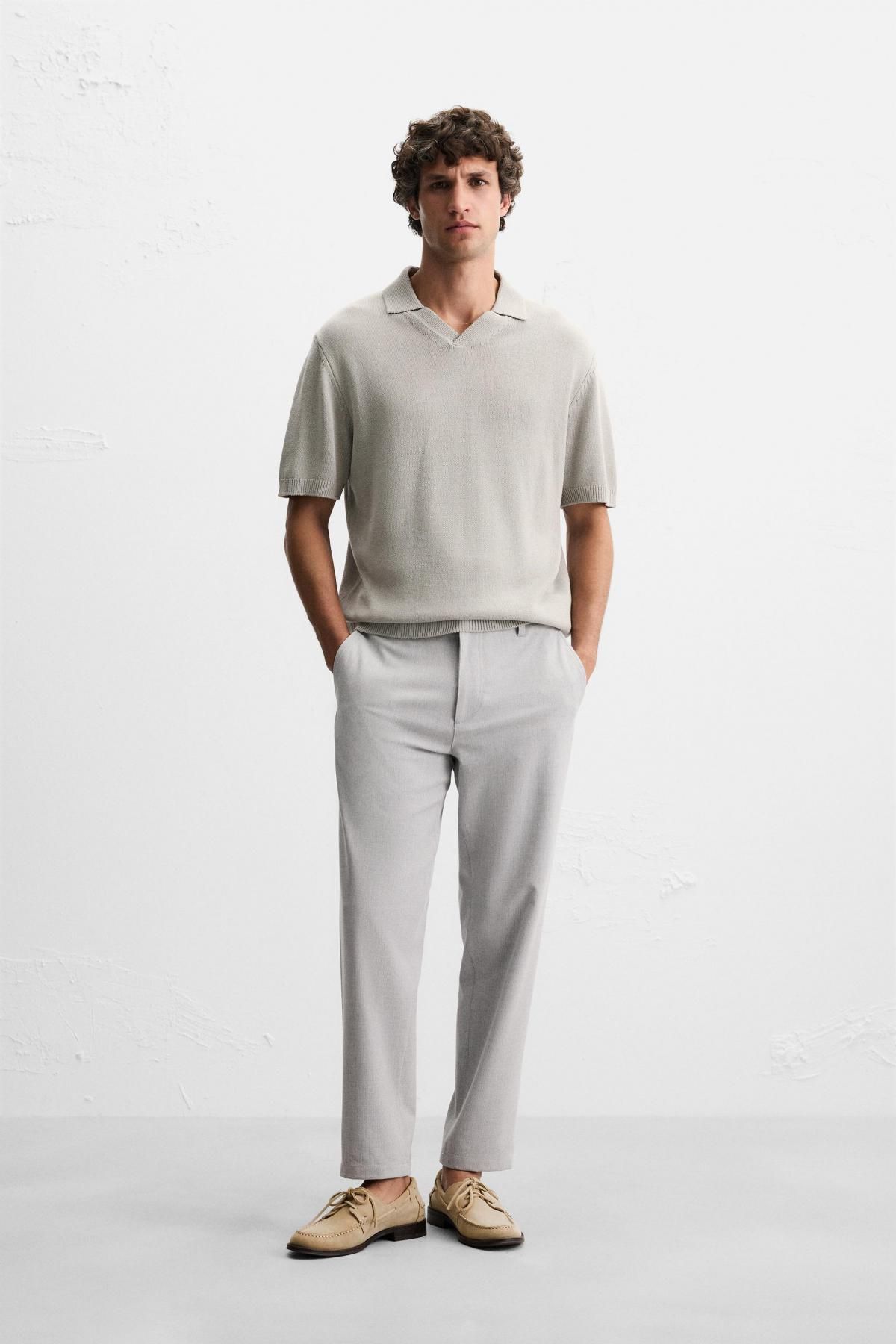 자라 테크니컬 스트레치 슬림핏 팬츠 0706/650 LIGHT GREY - 상세 이미지 2