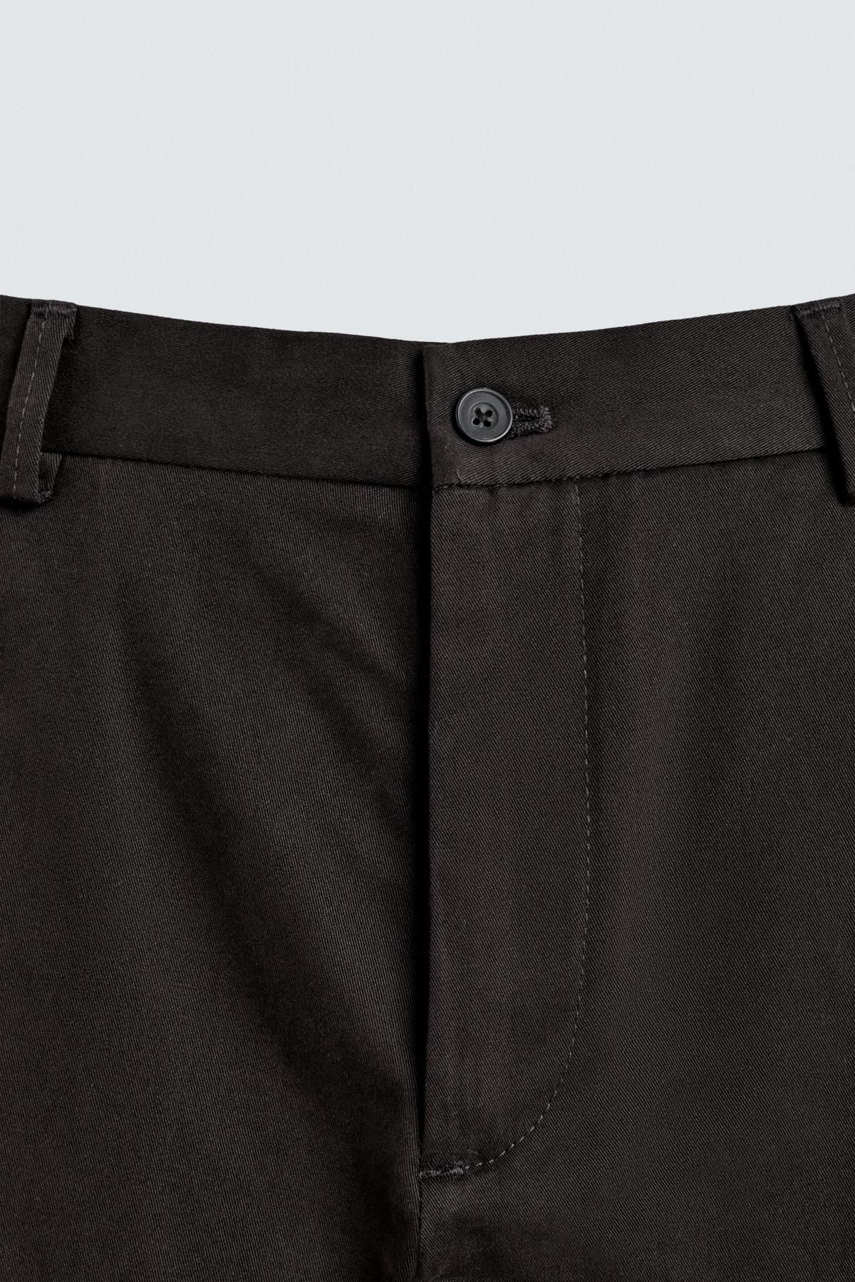 자라 슬림핏 테크니컬 치노 팬츠 0706/418 DARK BROWN - 상세 이미지 3