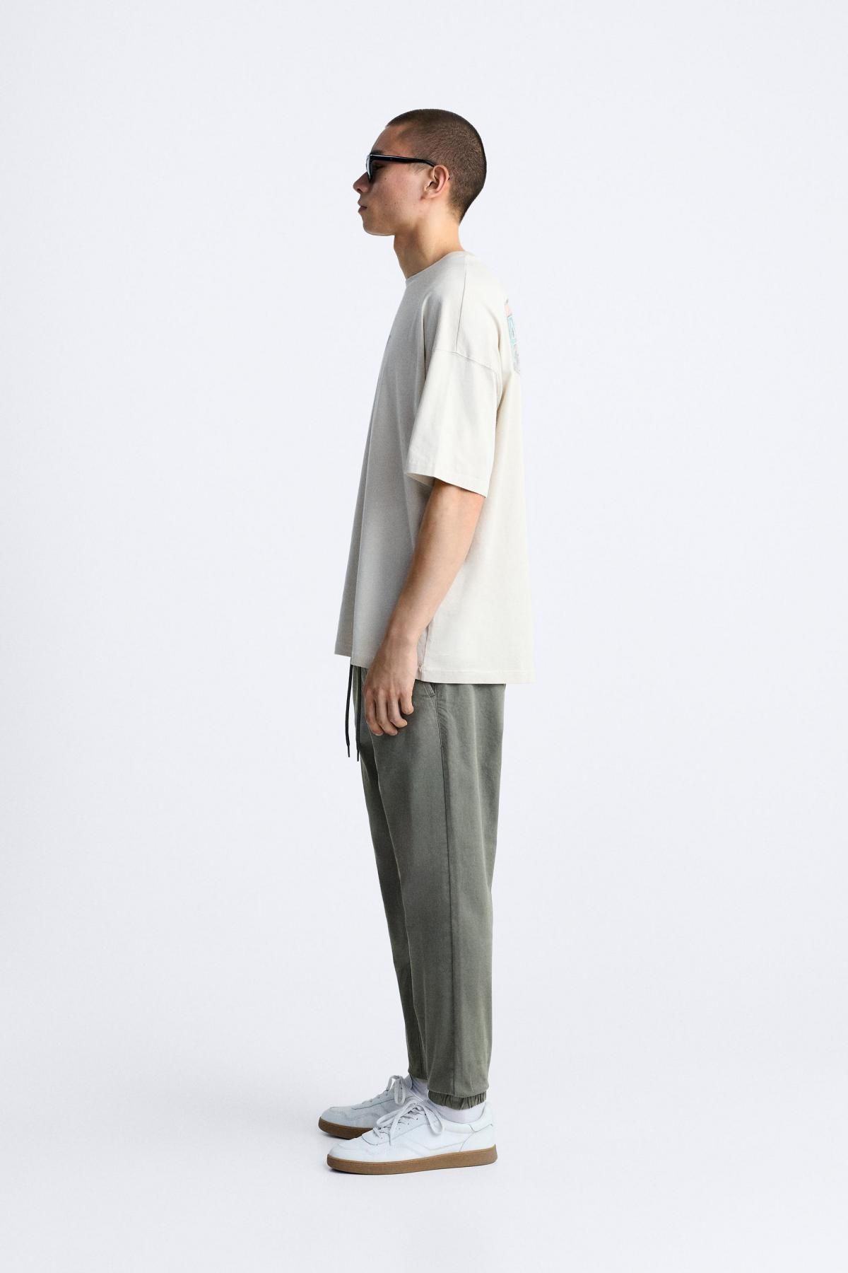 자라 페이드 조거 웨이스트 팬츠 6786/350 KHAKI - 상세 이미지 4