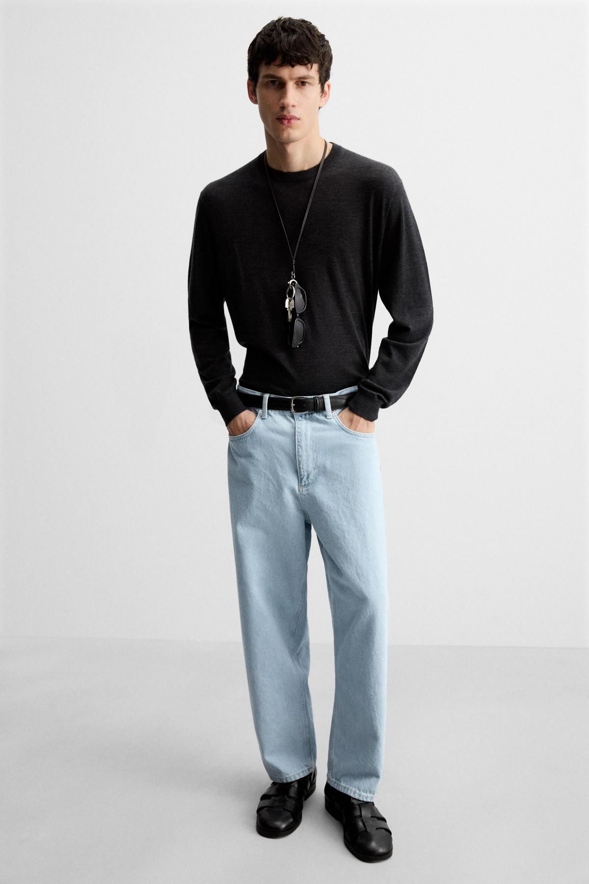자라 테이퍼드 와이드핏 데님 청바지 9942/370 LIGHT BLUE - 상세 이미지 5
