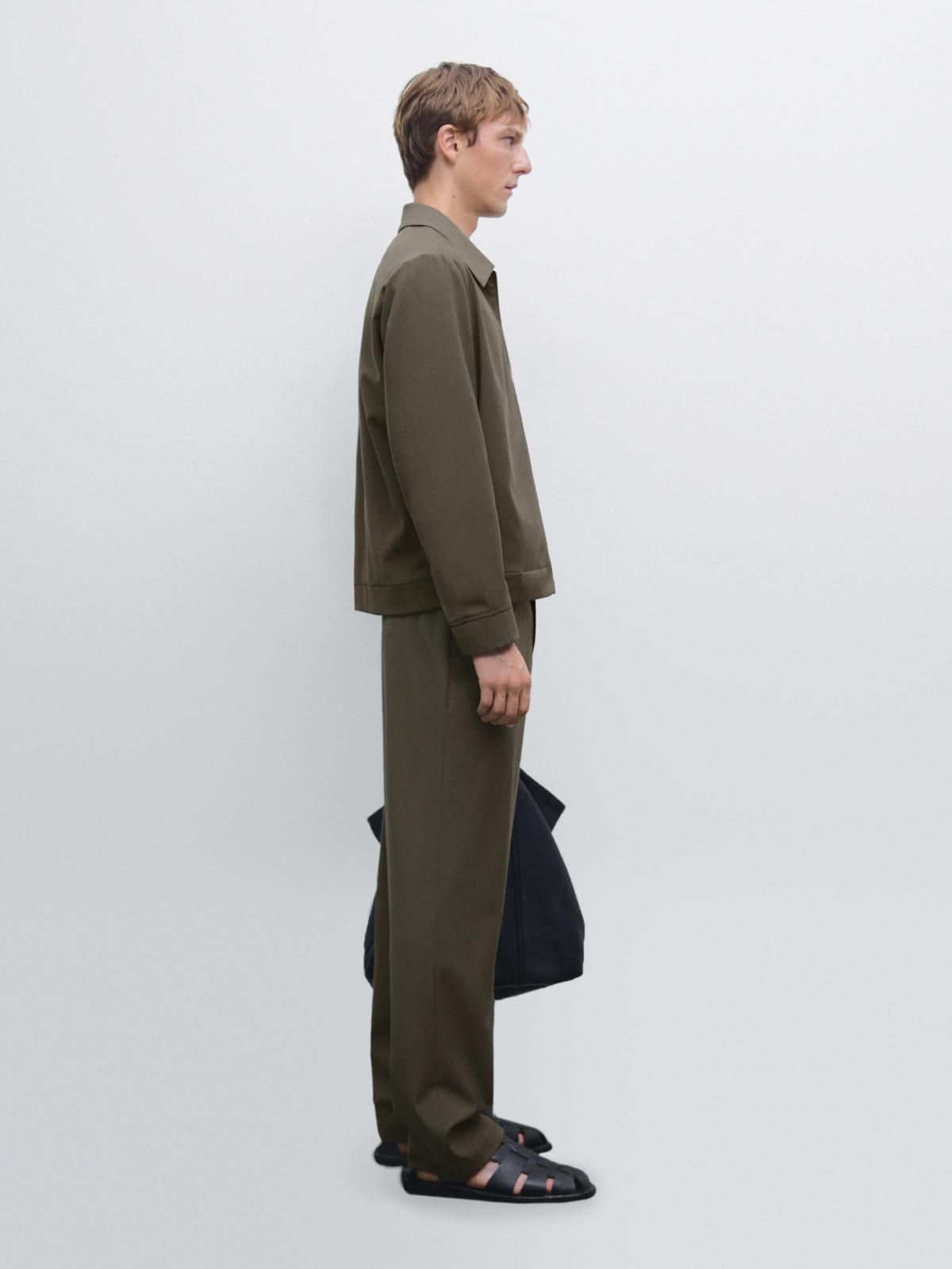 마시모두띠 울블렌드 테크니컬 블루종 재킷 2030/277 DARK KHAKI - 상세 이미지 4
