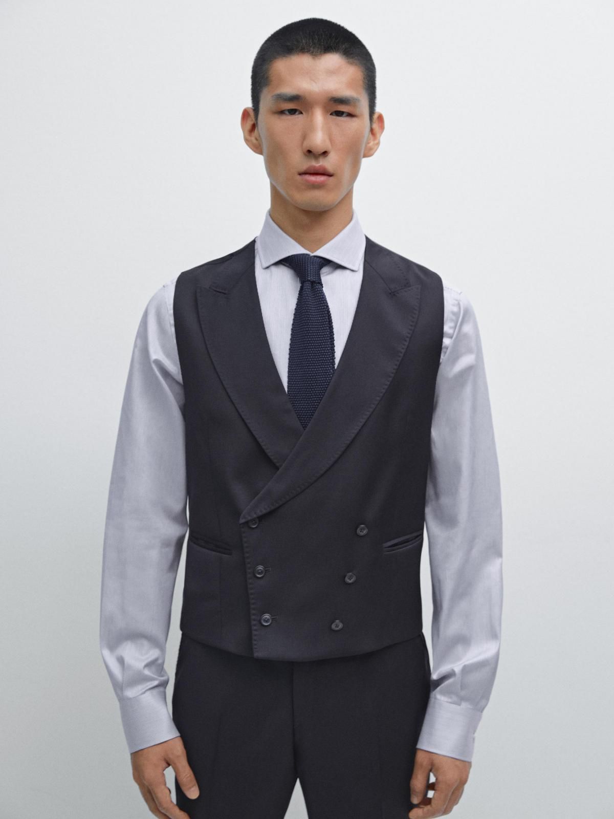 마시모두띠 테크니컬 클래식 울 베스트 2710/635 NAVY BLUE - 상세 이미지 3