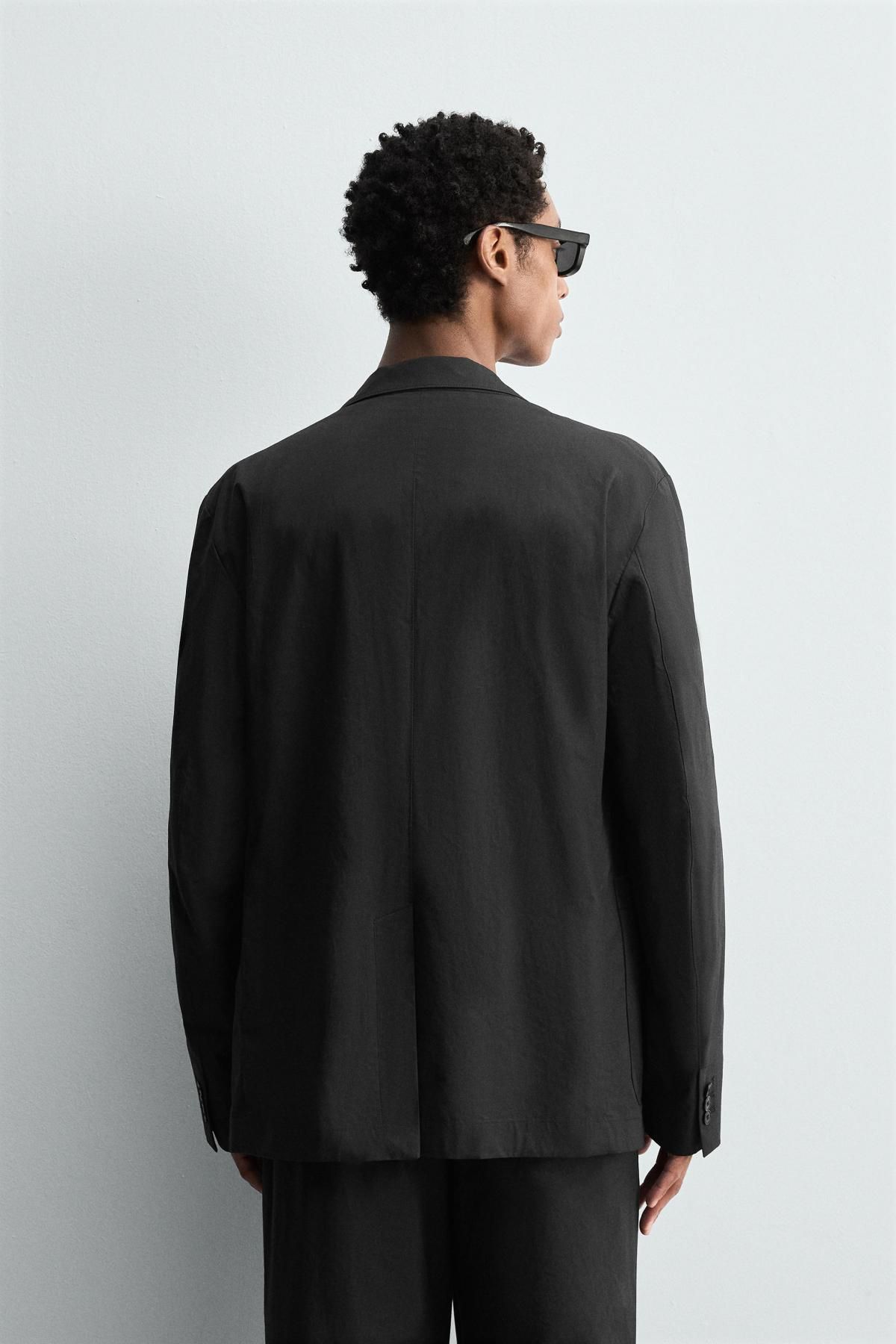 자라 테크니컬 포플린 레귤러핏 블레이저 4731/526 CHARCOAL - 상세 이미지 4