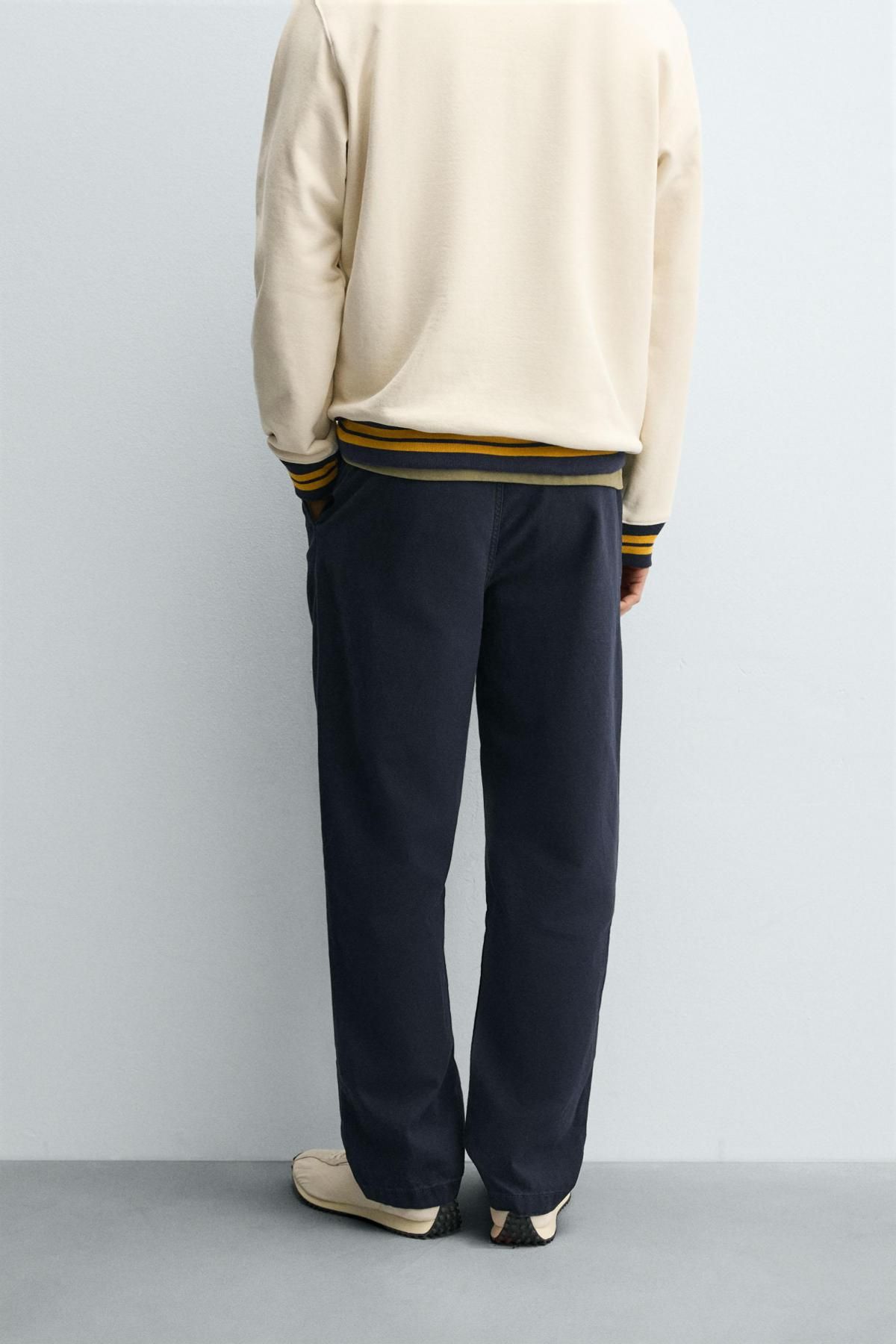 자라 네이비 테크니컬 스트레이트핏 치노 팬츠 2342/302 NAVY BLUE - 상세 이미지 3