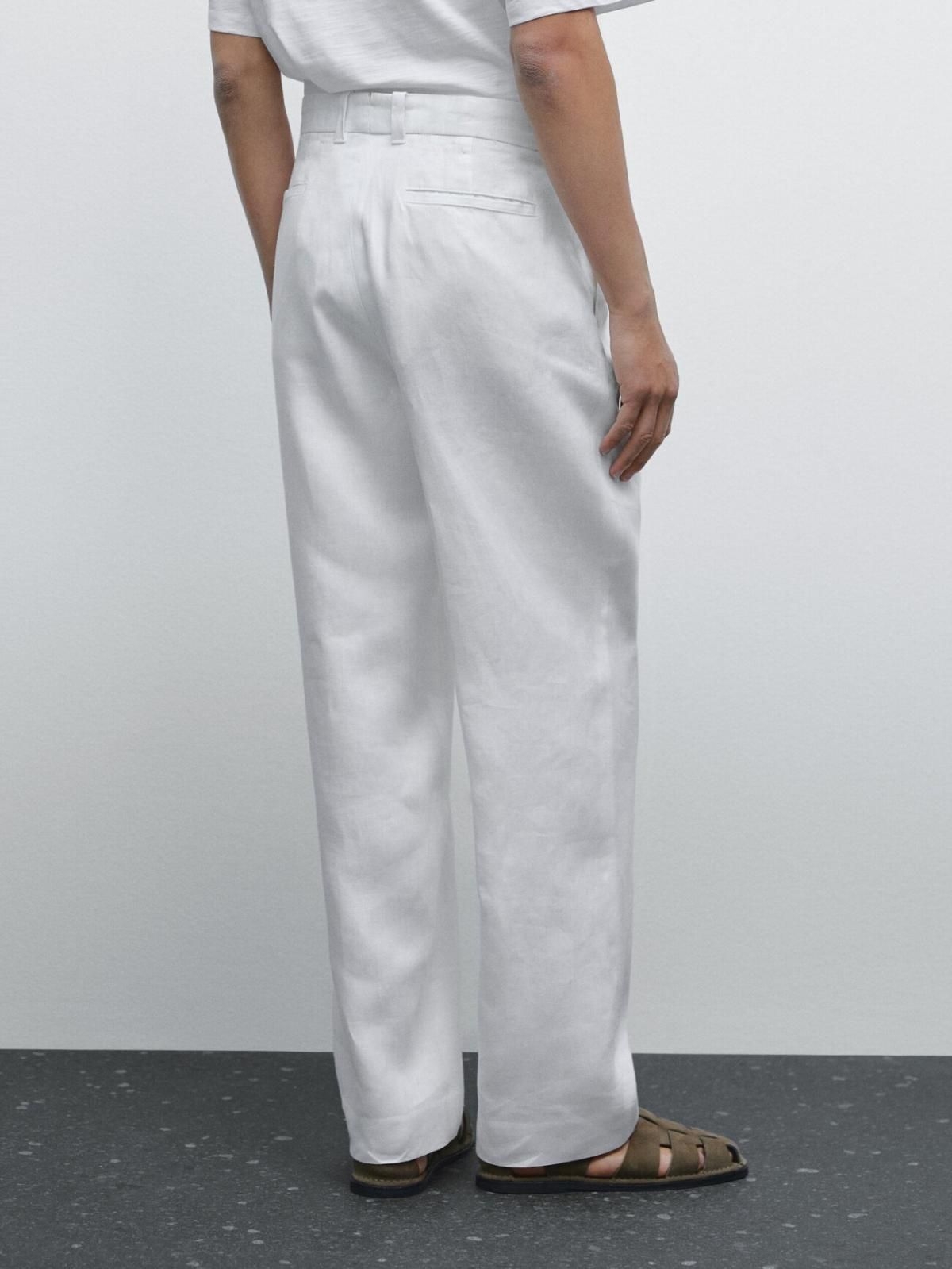 마시모두띠 경량 100 린넨 팬츠 0063/263 WHITE - 상세 이미지 4