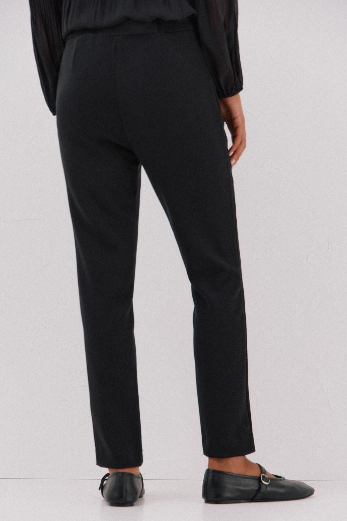 꼬르떼피엘 슬림핏 이지웨어 여성 슬랙스 팬츠 8722324 NEGRO - 상세 이미지 4