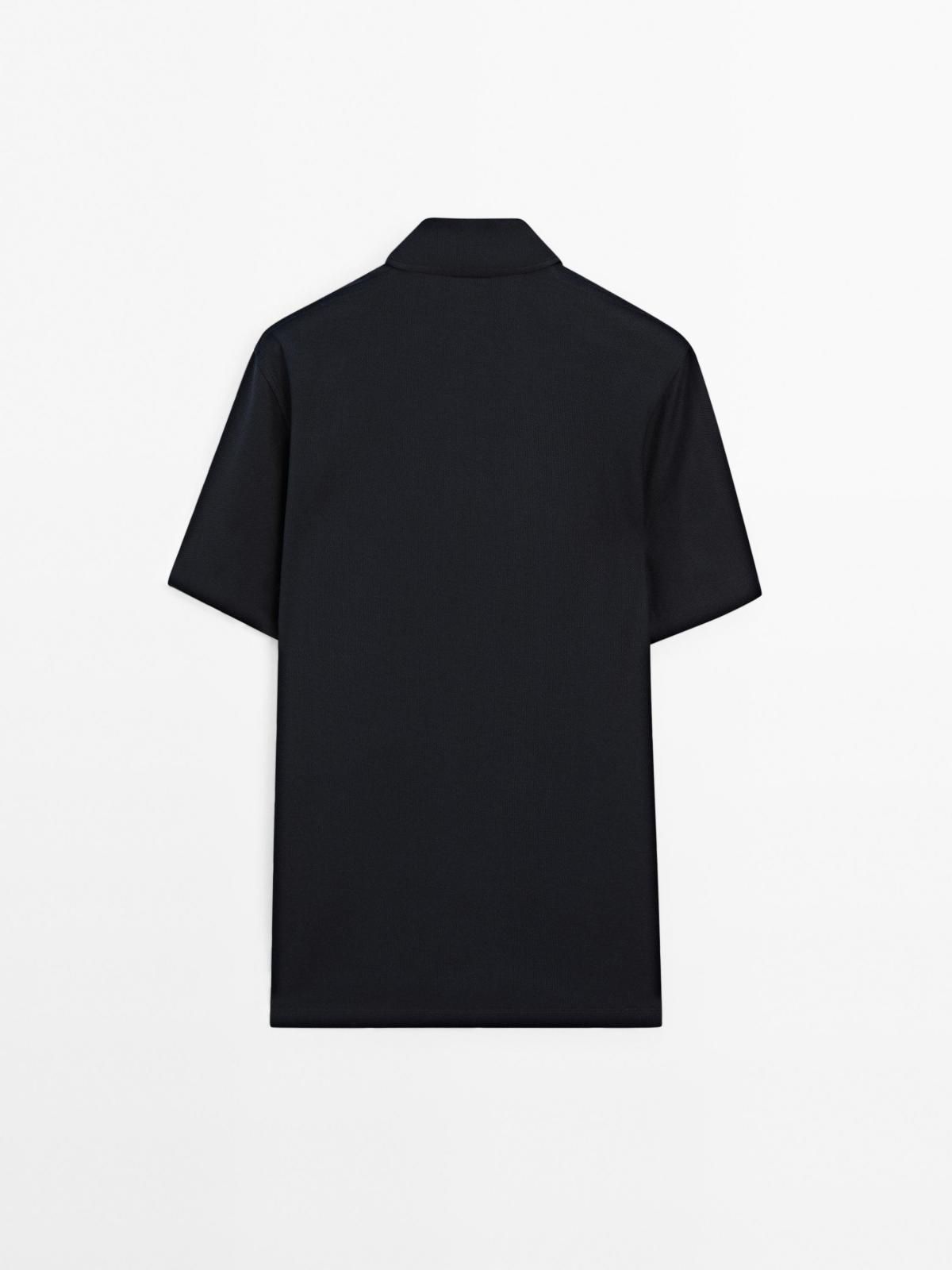 마시모두띠 히든버튼 텍스처 반팔 폴로셔츠 0615/155 NAVY BLUE - 상세 이미지 3