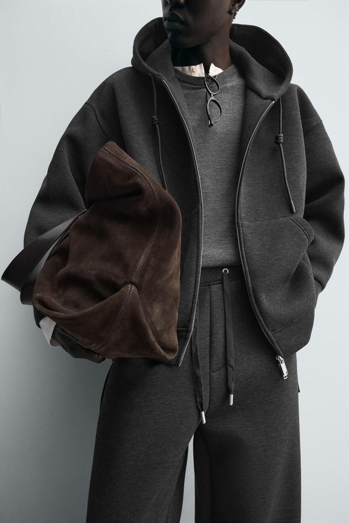 자라 테크니컬 네오프렌 와이드 팬츠 1437/361 DARK GREY - 상세 이미지 5