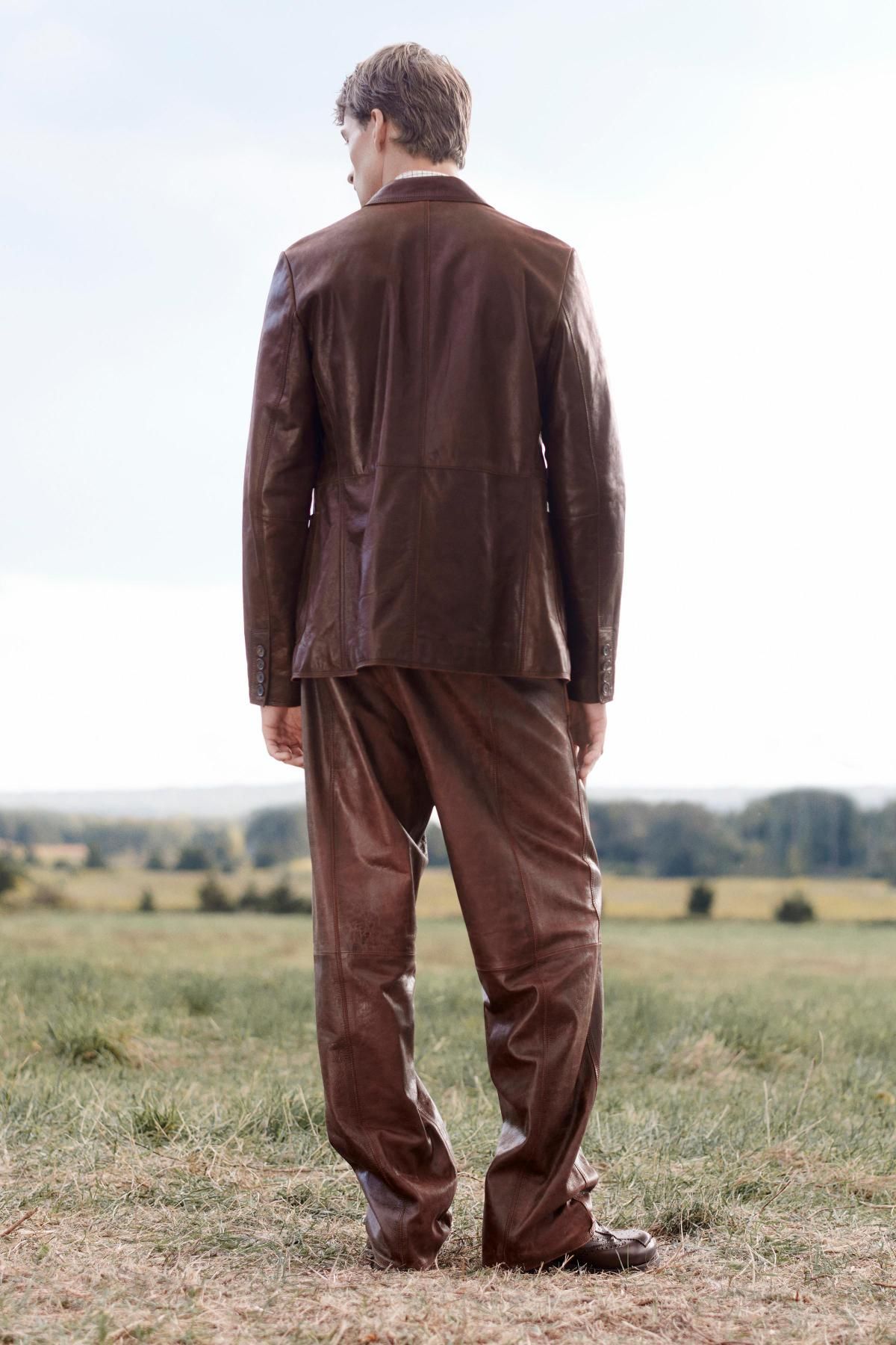 자라 한정판 빈티지 워시드 레더 수트 블레이저 5479/700 BROWN - 상세 이미지 3
