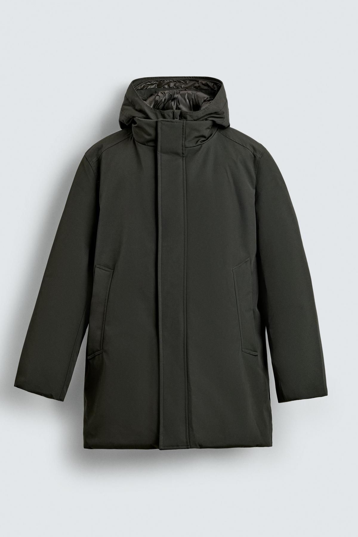 자라 테크니컬 방수 탈부착 후드 파카 8281/828 DARK GREEN - 메인 이미지