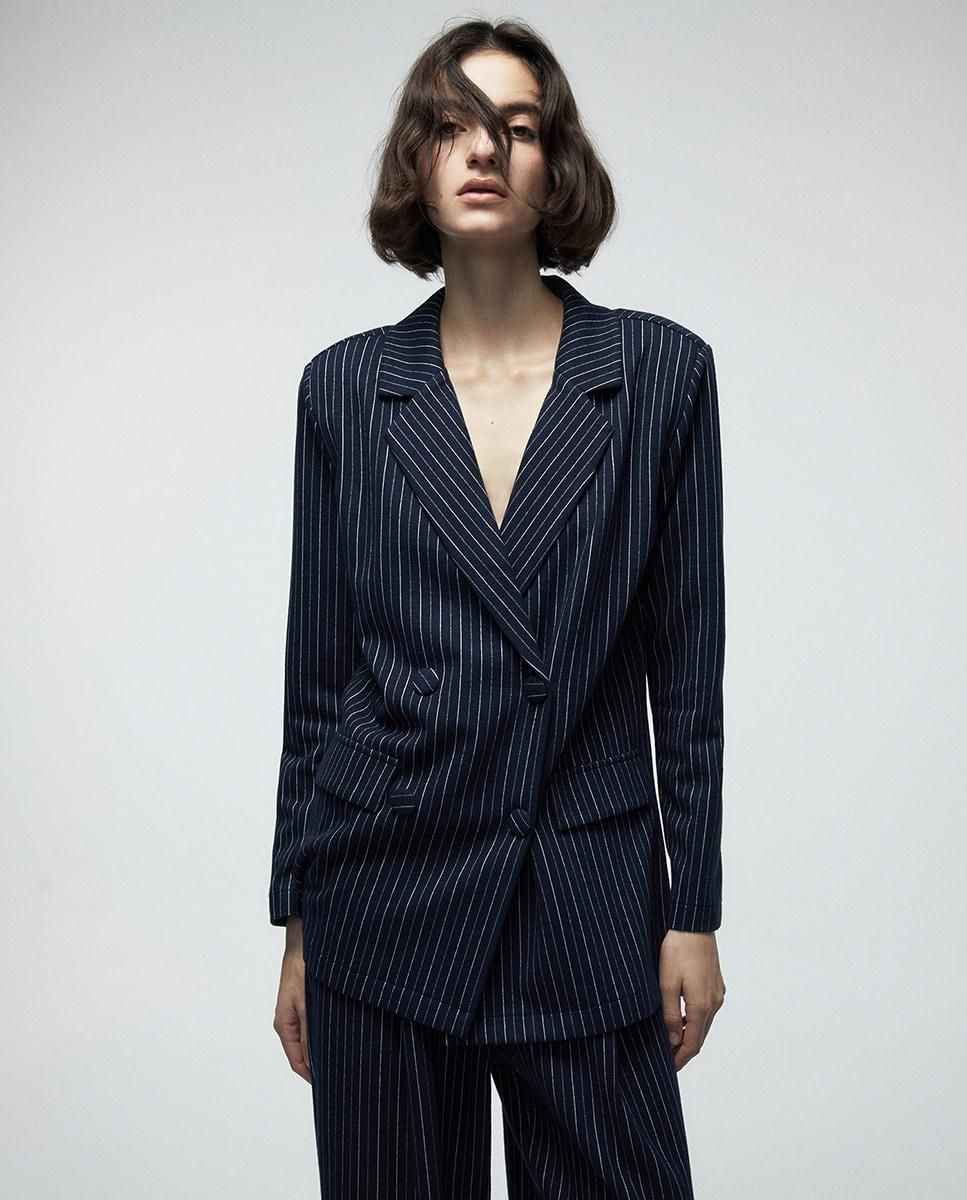 스페라 테일러드 스트라이프 더블버튼 블레이저 56261604435 AZUL MARINO - 메인 이미지