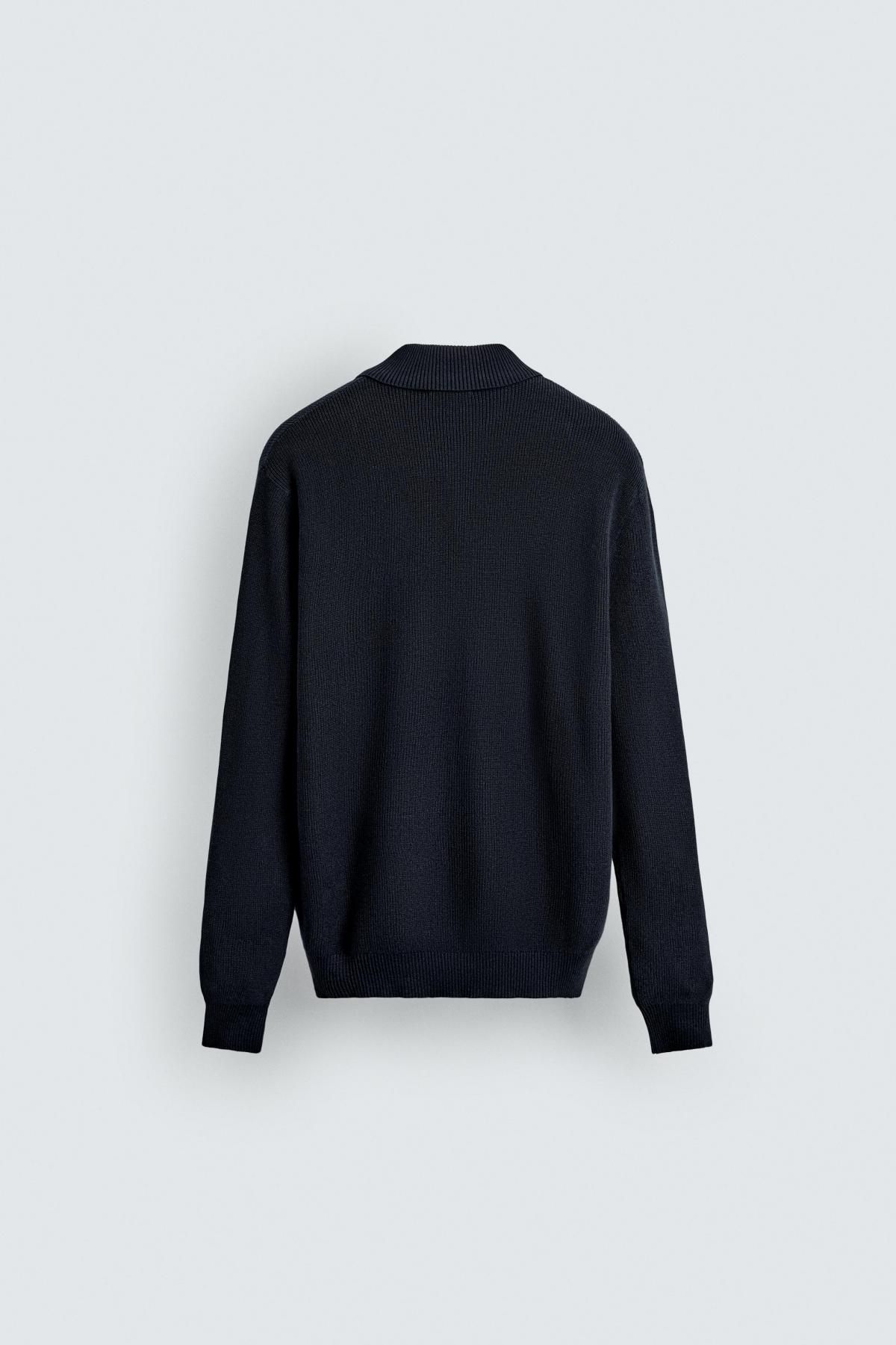 자라 니트 테크니컬 긴팔 폴로셔츠 3284/312 NAVY BLUE 이미지 8