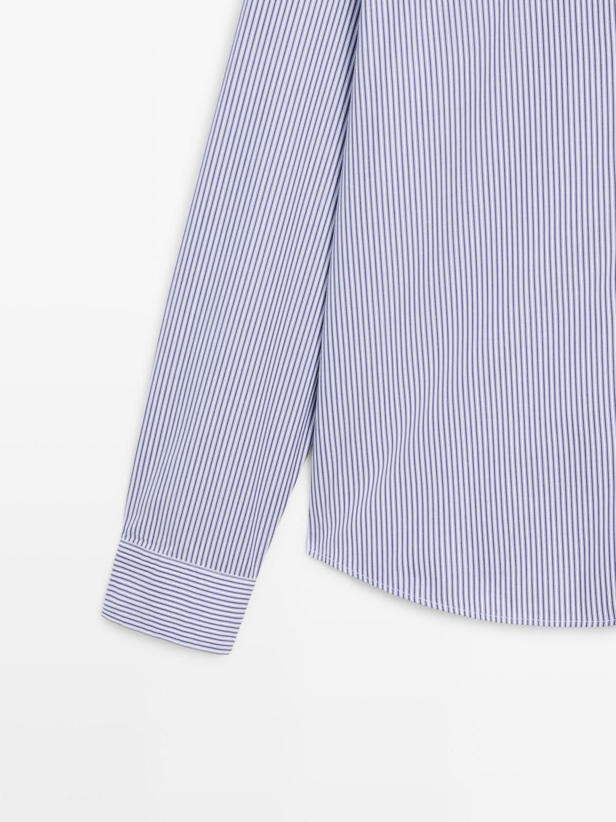 마시모두띠 스트라이프 레귤러핏 포플린 긴팔 셔츠 1721/288 NAVY BLUE - 상세 이미지 4
