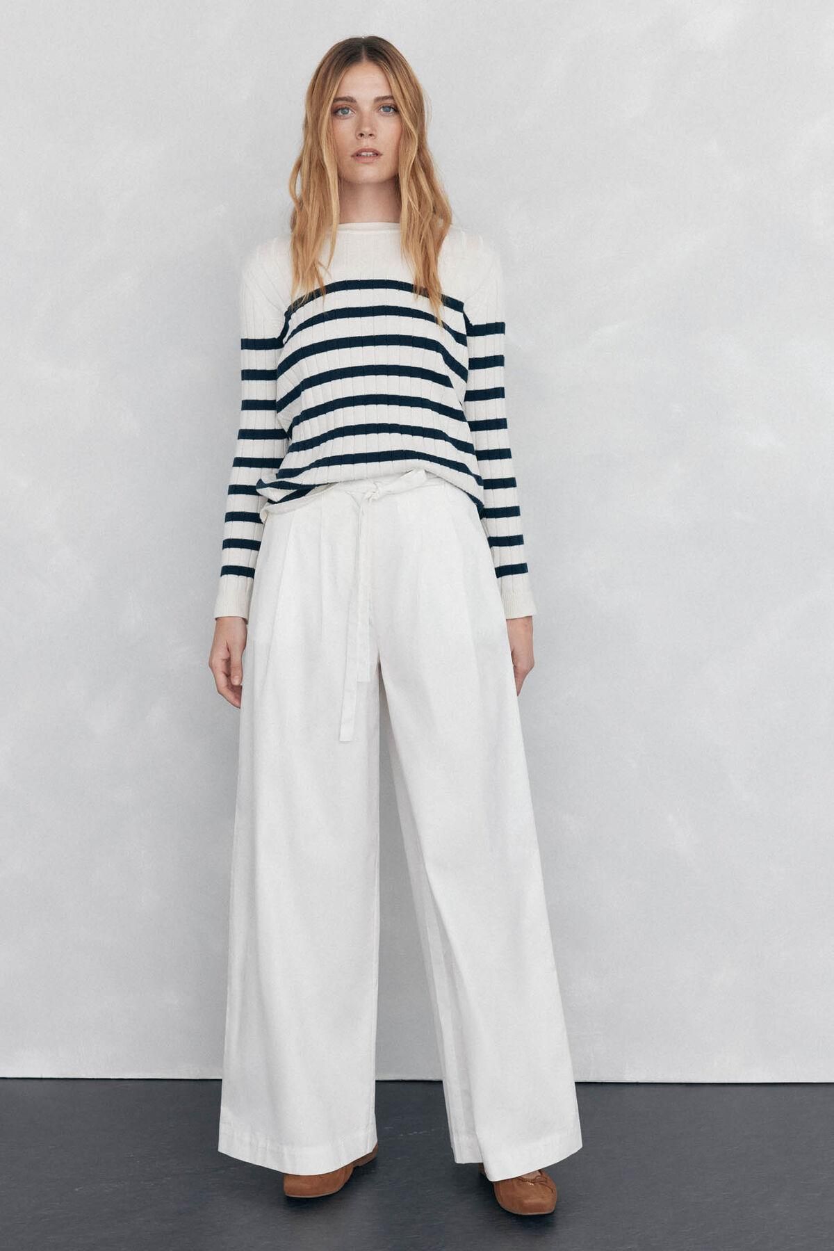 페드로 델 이에로 플리츠 벨트 와이드 팬츠 7602512 BLANCO - 상세 이미지 2