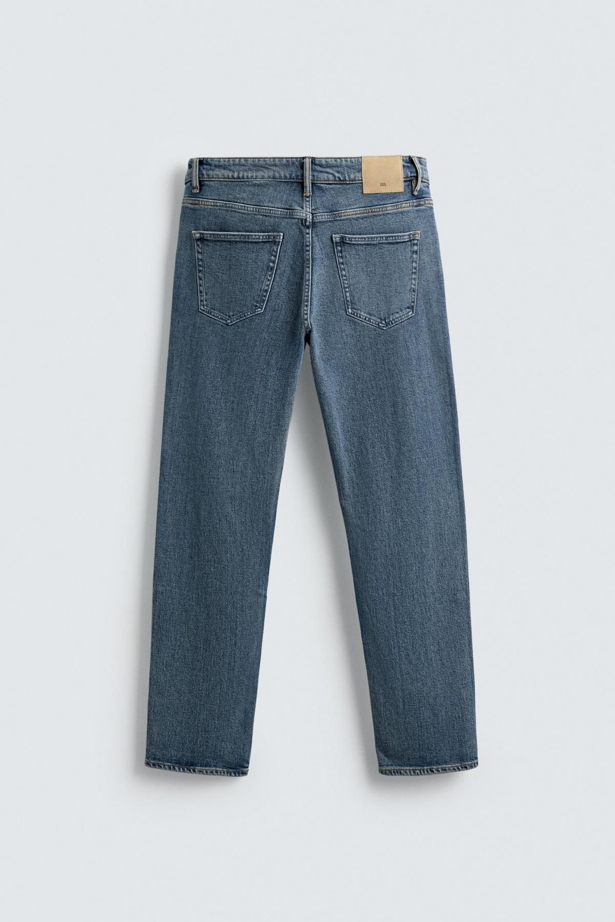 자라 데님 슬림 테이퍼드핏 미드라이즈 청바지 4060/303 BLUE / GREEN 이미지 8