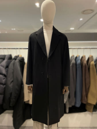 지이크 프리미엄 모 캐시미어 세미오버핏 블랙모직 코트