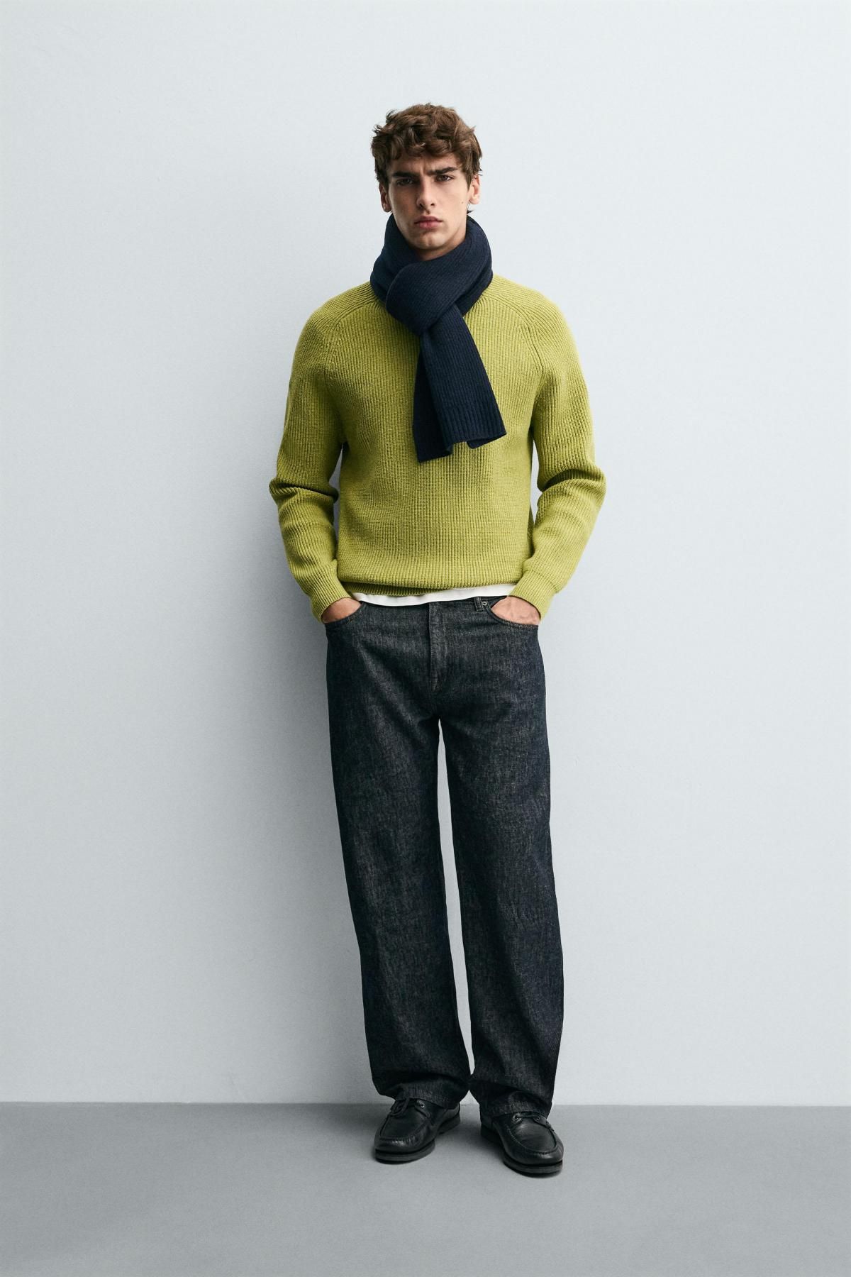 자라 리브드 텍스처 라운드 니트 스웨터 3920/195 LIGHT GREEN - 상세 이미지 2