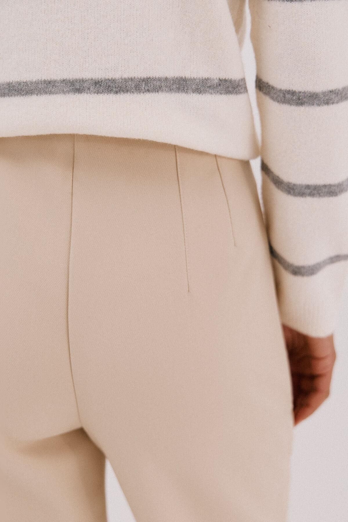 꼬르떼피엘 슬림핏 하이웨이스트 슬랙스 팬츠 6142022 BEIGE - 상세 이미지 5