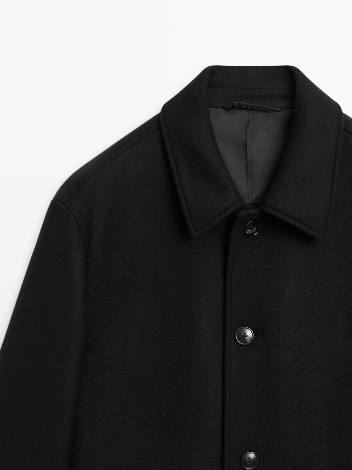 마시모두띠 클래식 울블렌드 블랙 미디 싱글코트 2895/373 BLACK - 상세 이미지 3