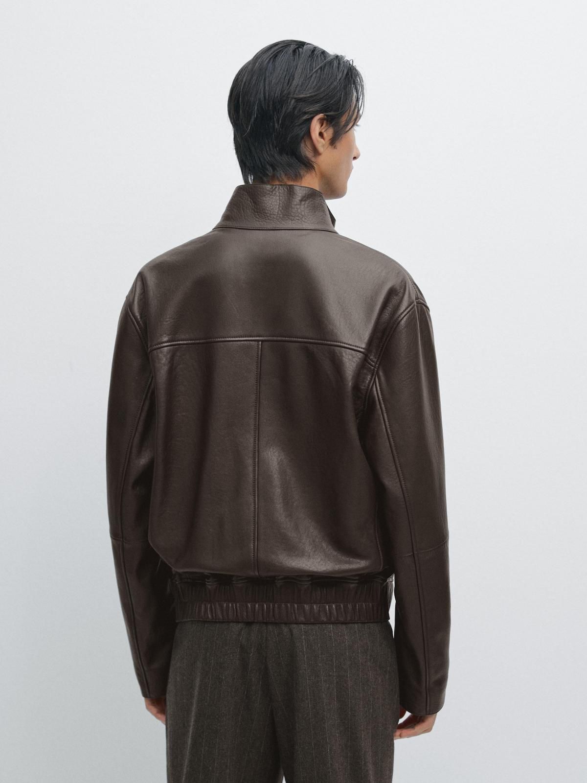 마시모두띠 프리미엄 나파 레더 집업 재킷 3309/459 BROWN - 상세 이미지 4