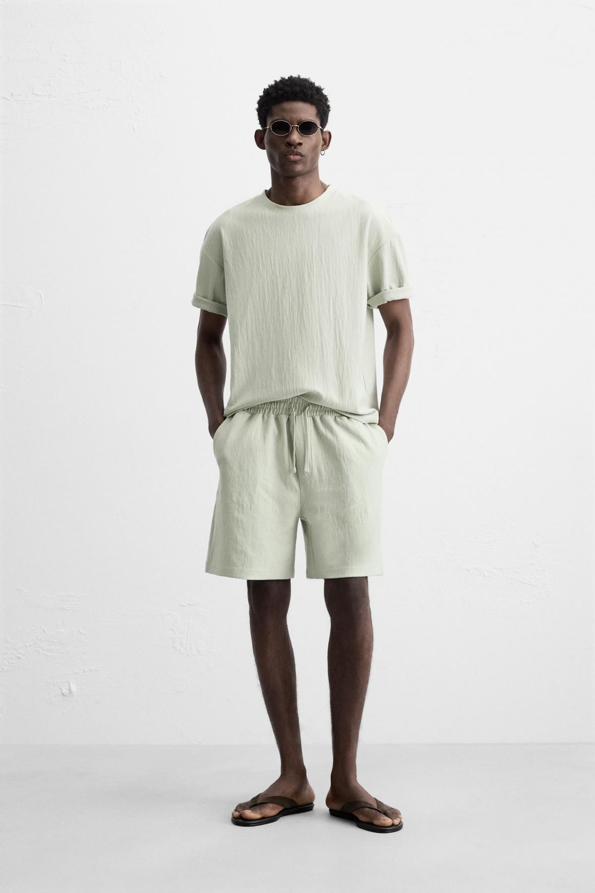 자라 텍스처 릴렉스핏 티셔츠 3992/405 BLUE / GREY - 상세 이미지 2