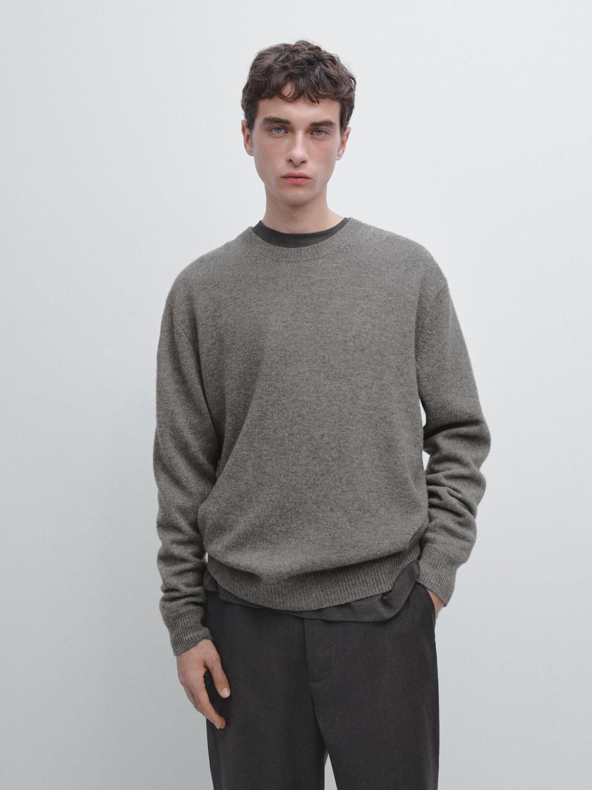마시모두띠 프리미엄 울블렌드 라운드 니트 소프트 크루넥 스웨터 1065/240 ANTHRACITE GREY - 상세 이미지 3