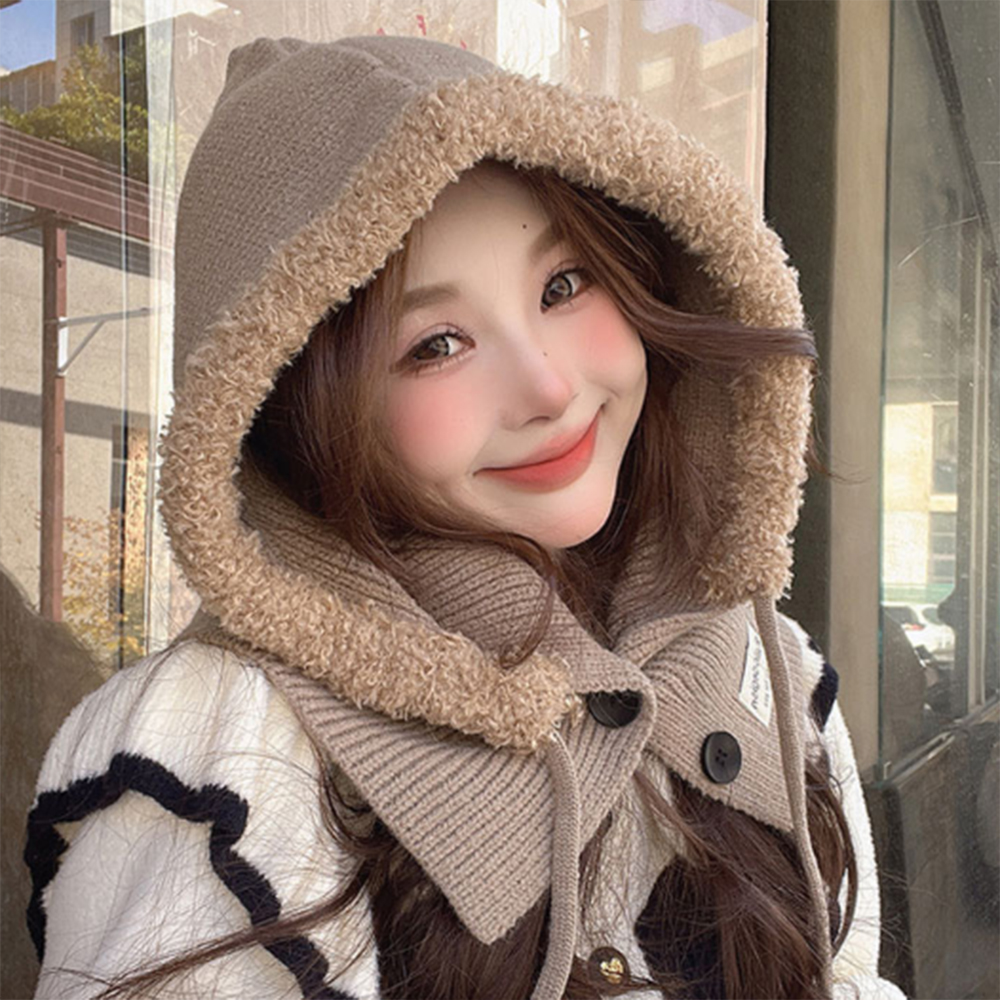 후드 넥워머 목도리 스포츠 두꺼운 패션 방한 워머 남자 따뜻한 겨울 단추형 바라클라바 - 상품 이미지