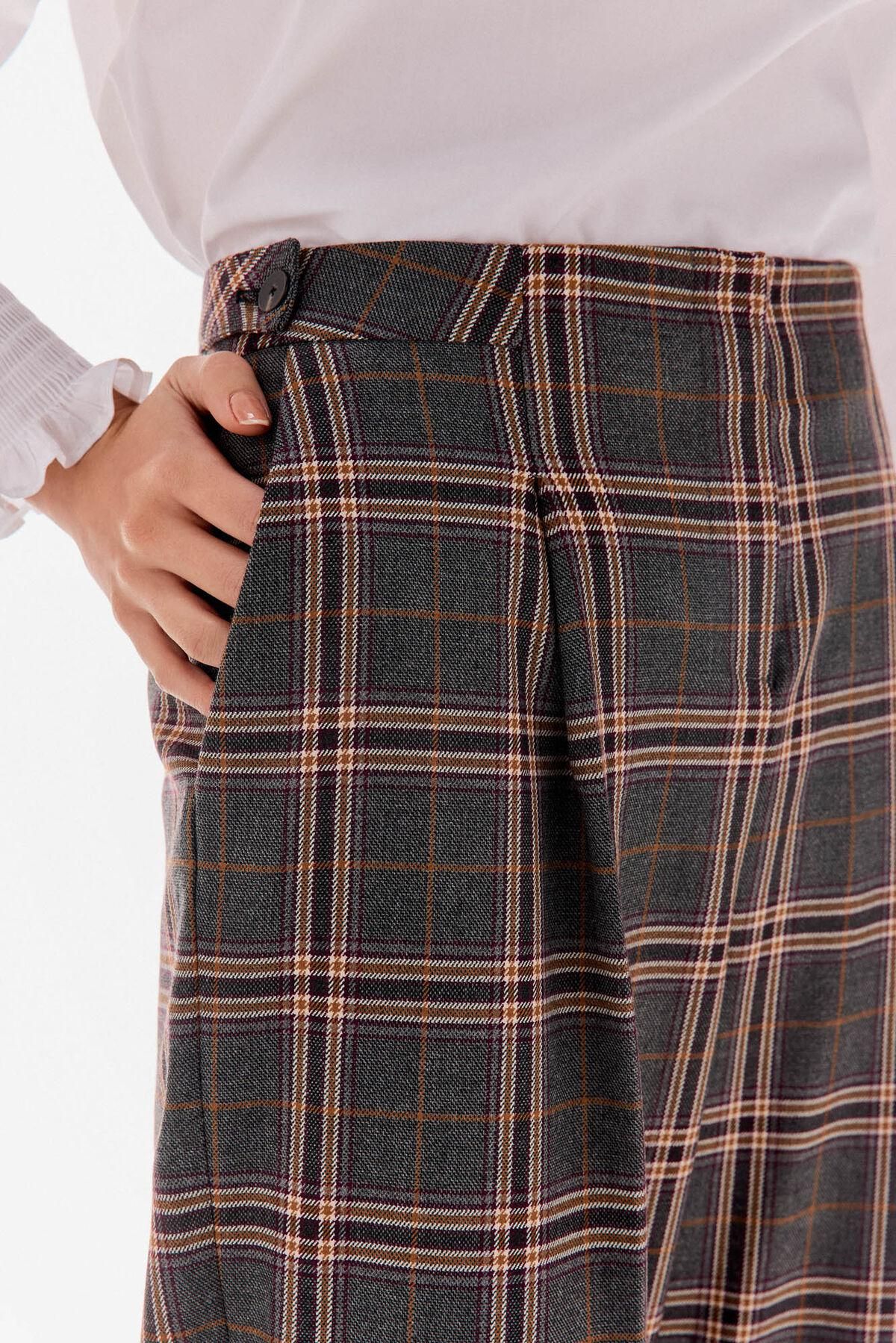 티에프피 체크 스트레이트핏 슬랙스 팬츠 0832515 GRIS - 상세 이미지 4