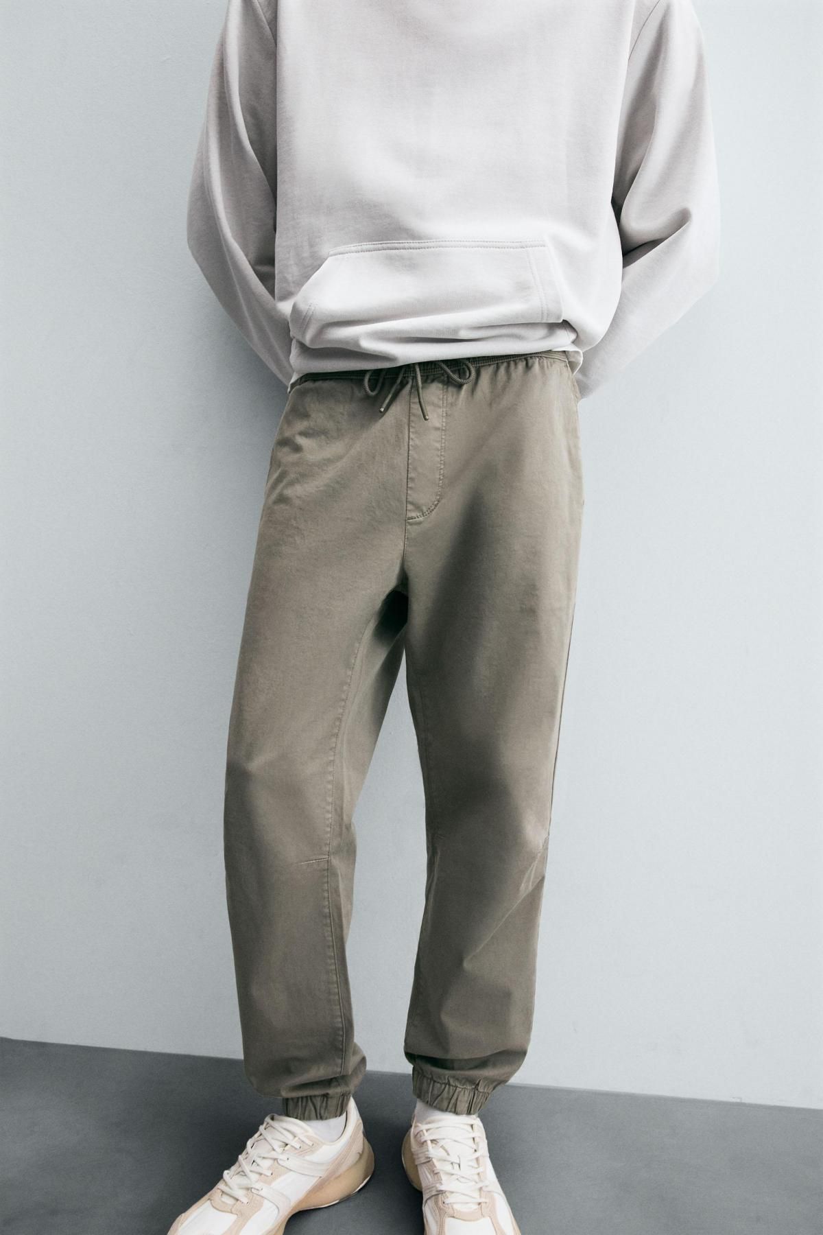 자라 슬림핏 테크니컬 조거 웨이스트 팬츠 6786/320 LIGHT KHAKI - 메인 이미지