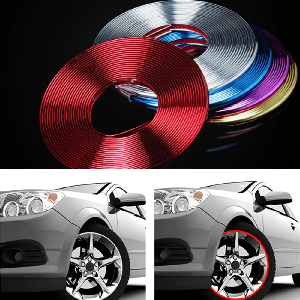 카림스티커 자동차 바퀴 림 크롬 휠 장식 타이어 차량 스티커레드 BL11050 - 상품 이미지