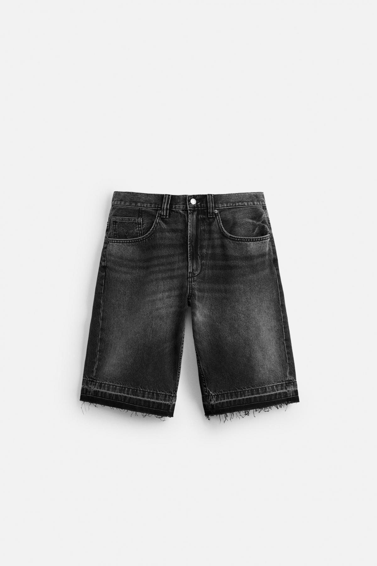 자라 트렌디 데님 배기핏 버뮤다 쇼츠 4365/309 CHARCOAL - 메인 이미지