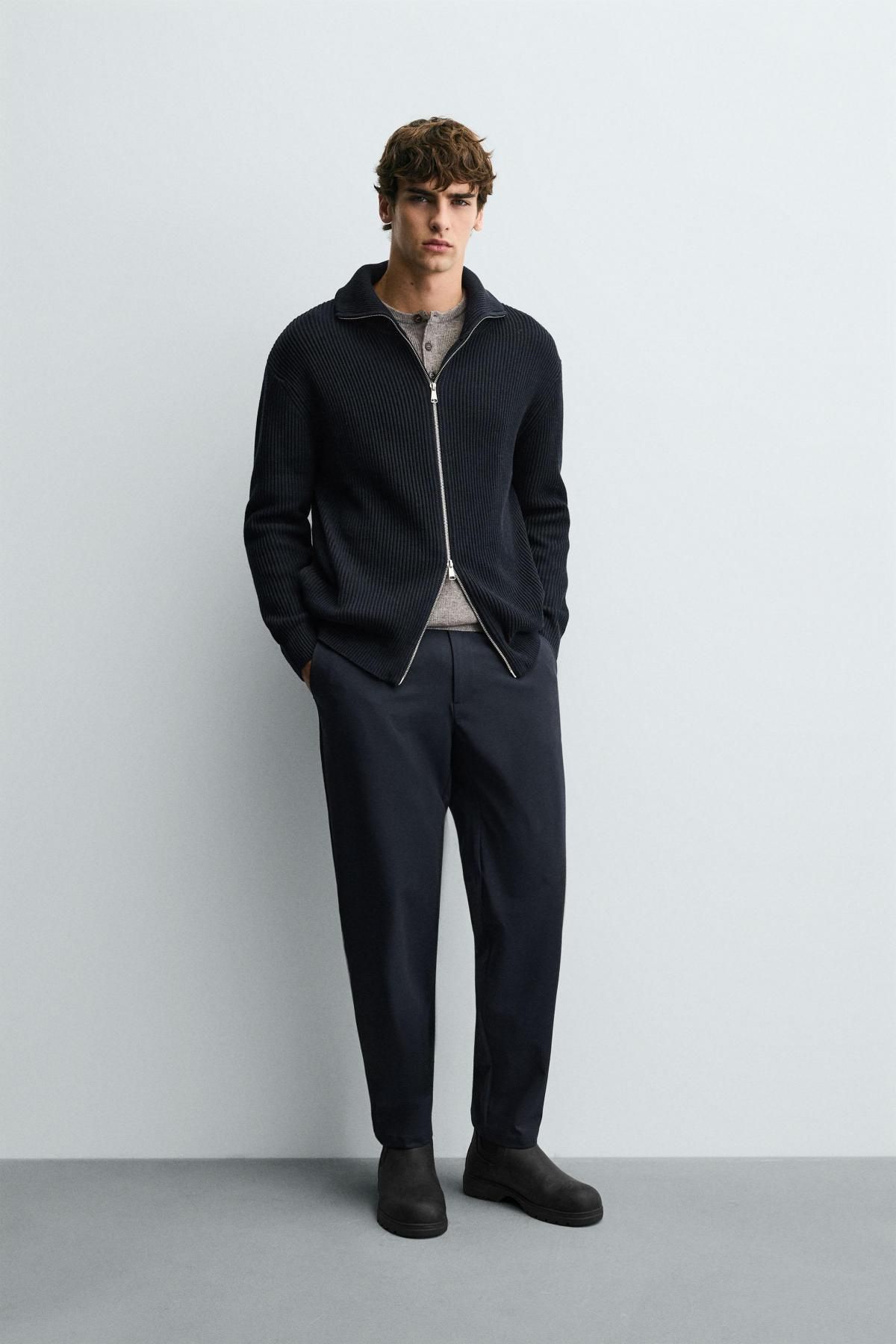 자라 테크니컬 레귤러핏 슬랙스 팬츠 4391/335 NAVY BLUE - 상세 이미지 2