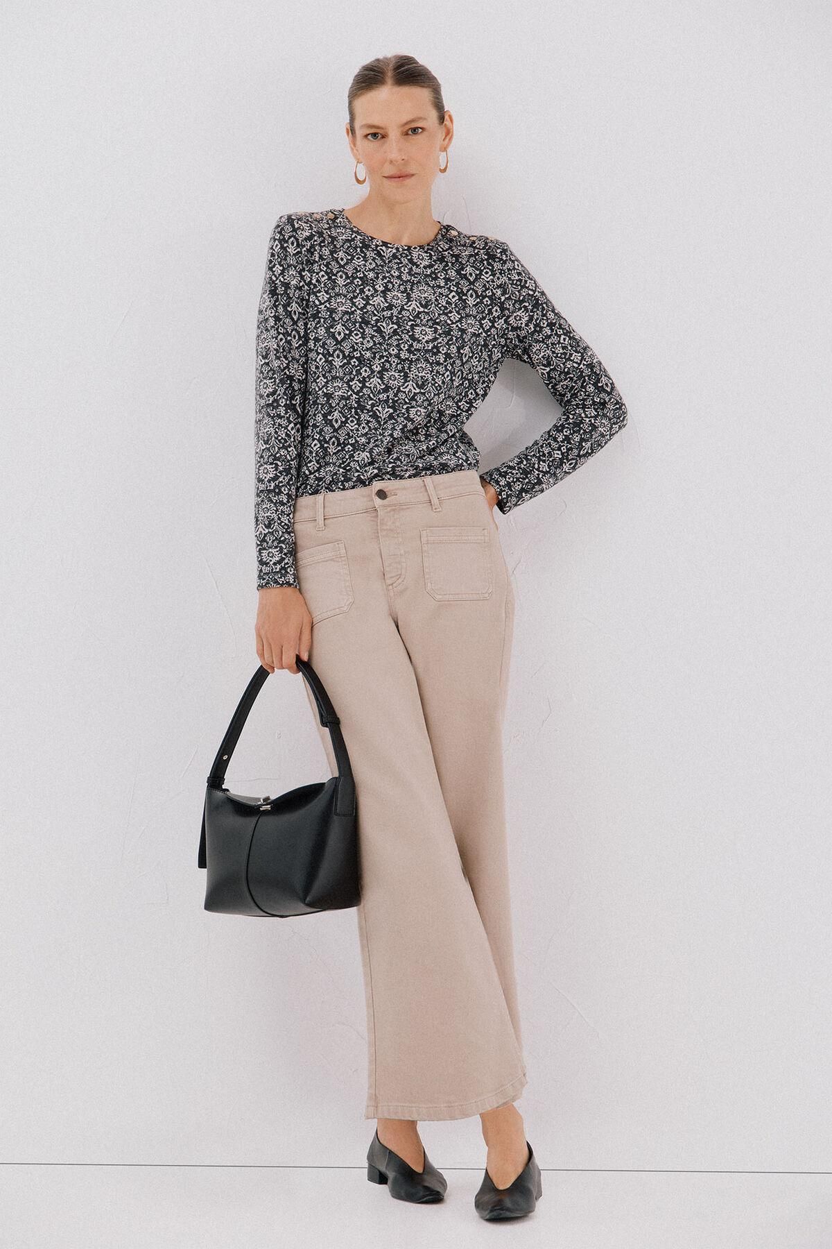 꼬르떼피엘 플라워 프린트 라운드넥 긴팔 티셔츠 6322482 ESTAMPADO BLANCO - 상세 이미지 2