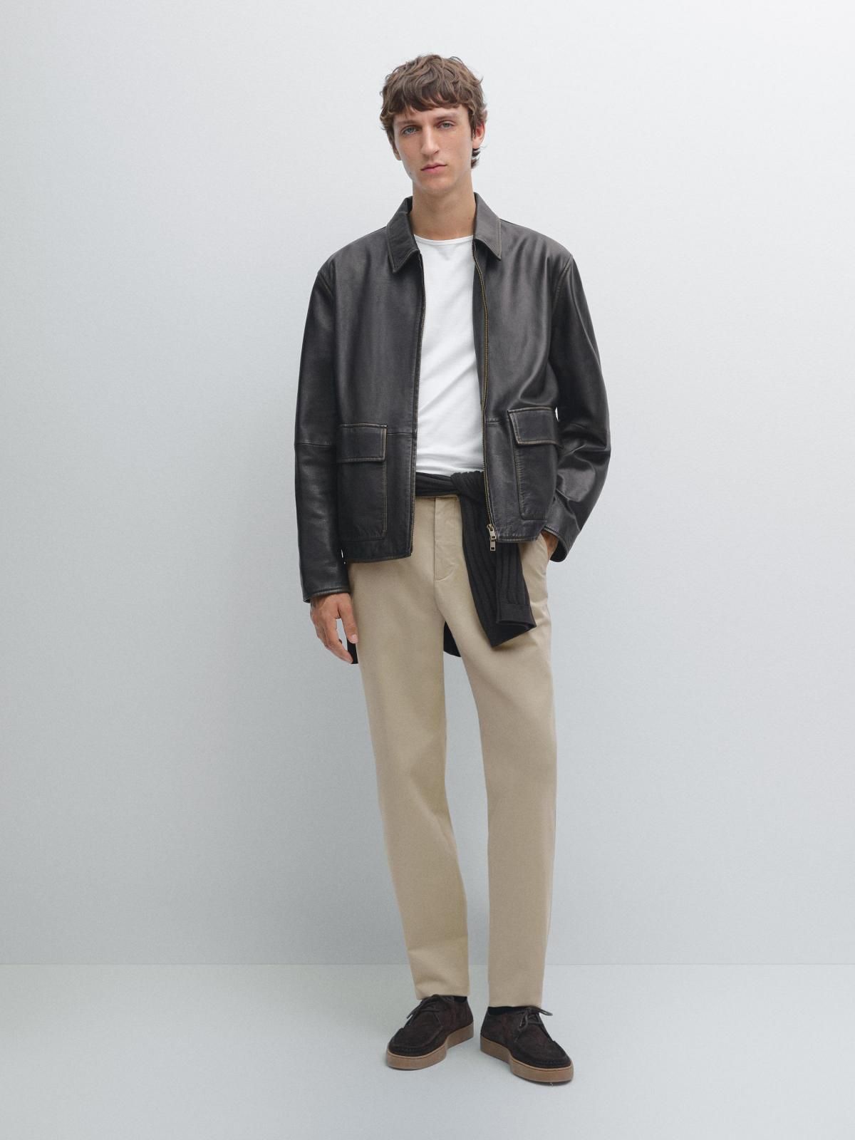마시모두띠 슬림핏 엘라스틱 디테일 슬랙스 팬츠 0037/008 BEIGE - 상세 이미지 2
