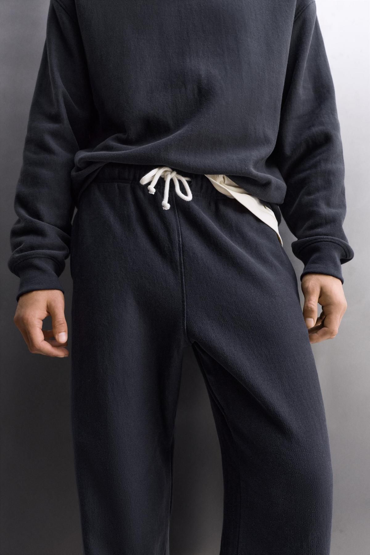 자라 애슬레저 테리 코튼 조거 트레이닝 팬츠 4231/313 NAVY BLUE - 상세 이미지 5