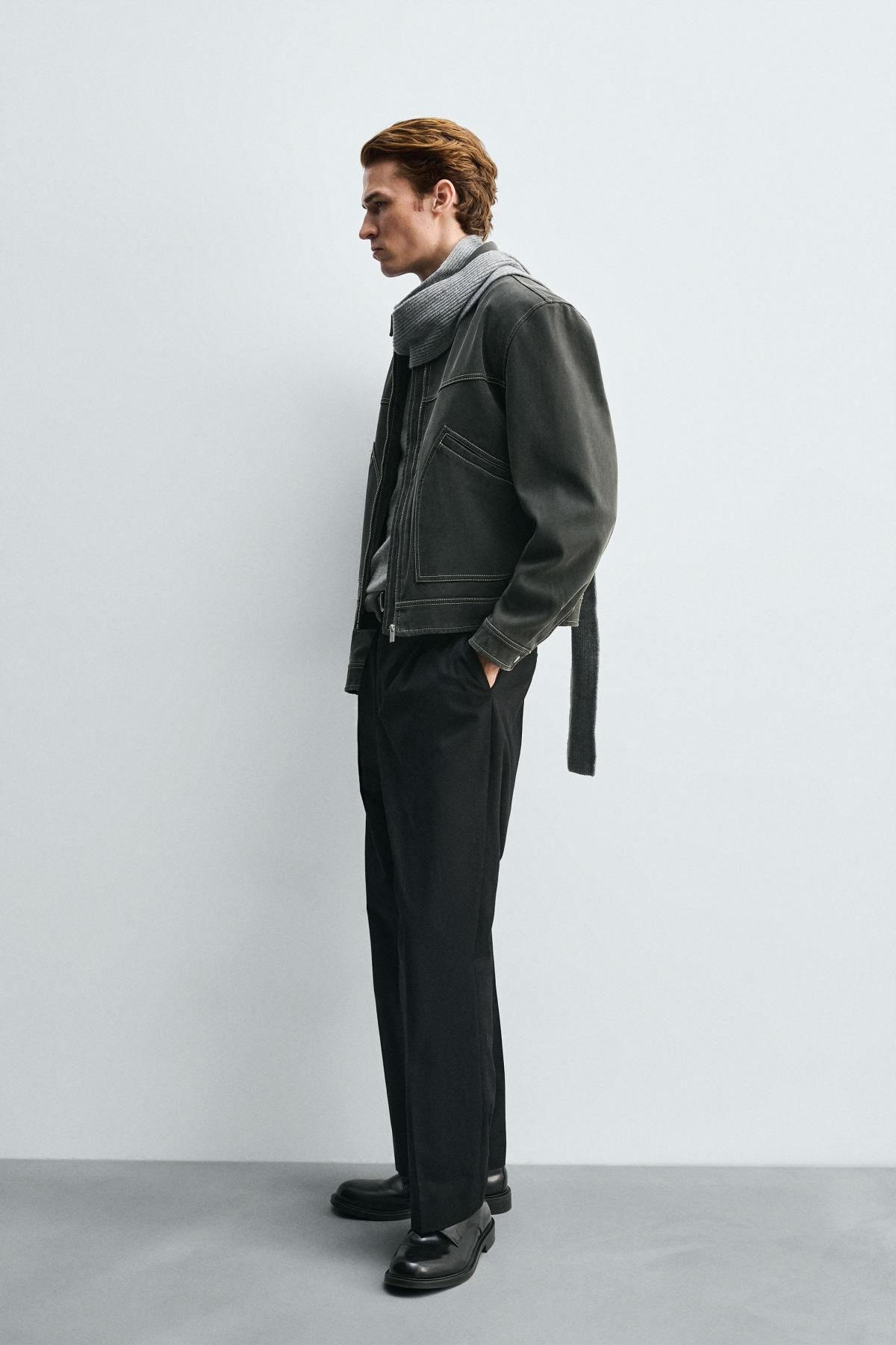 자라 빈티지 페이크 스웨이드 집업 재킷 3046/338 DARK GREY - 상세 이미지 5