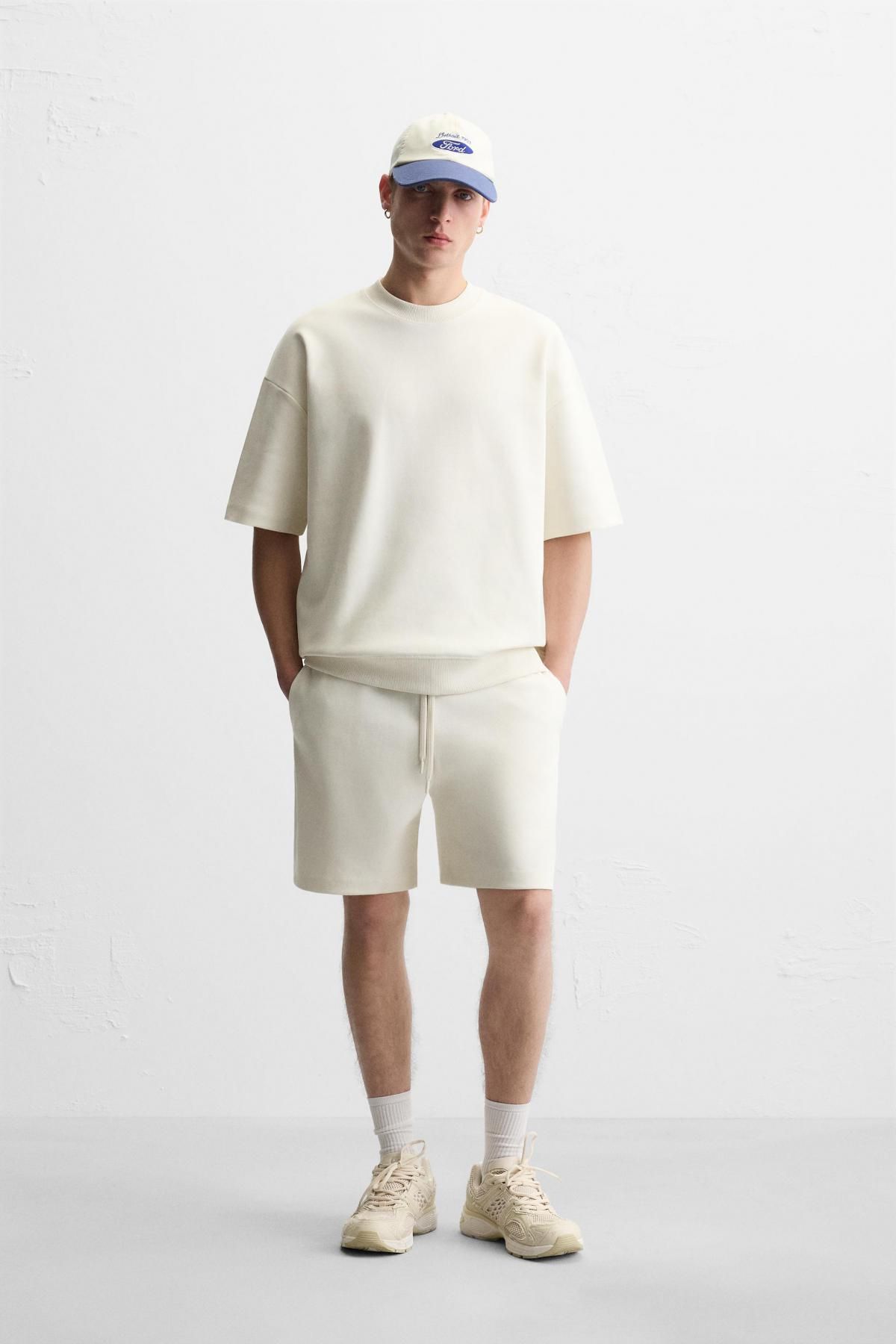 자라 인터록 텍스처 버뮤다 쇼츠 0761/451 OYSTER-WHITE - 상세 이미지 2