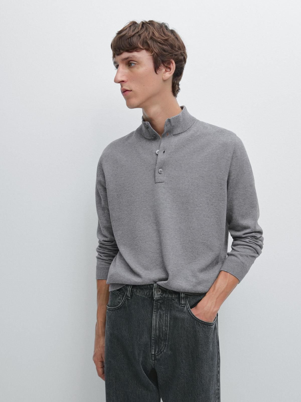 마시모두띠 프리미엄 울 하이넥 니트 스웨터 1033/201 ANTHRACITE GREY - 상세 이미지 3