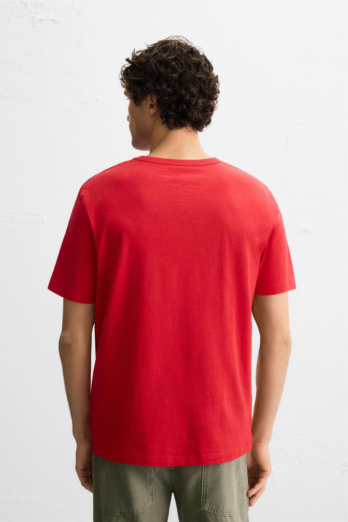자라 웨이브 그래픽 레드 반팔 티셔츠 6224/353 RED - 상세 이미지 4