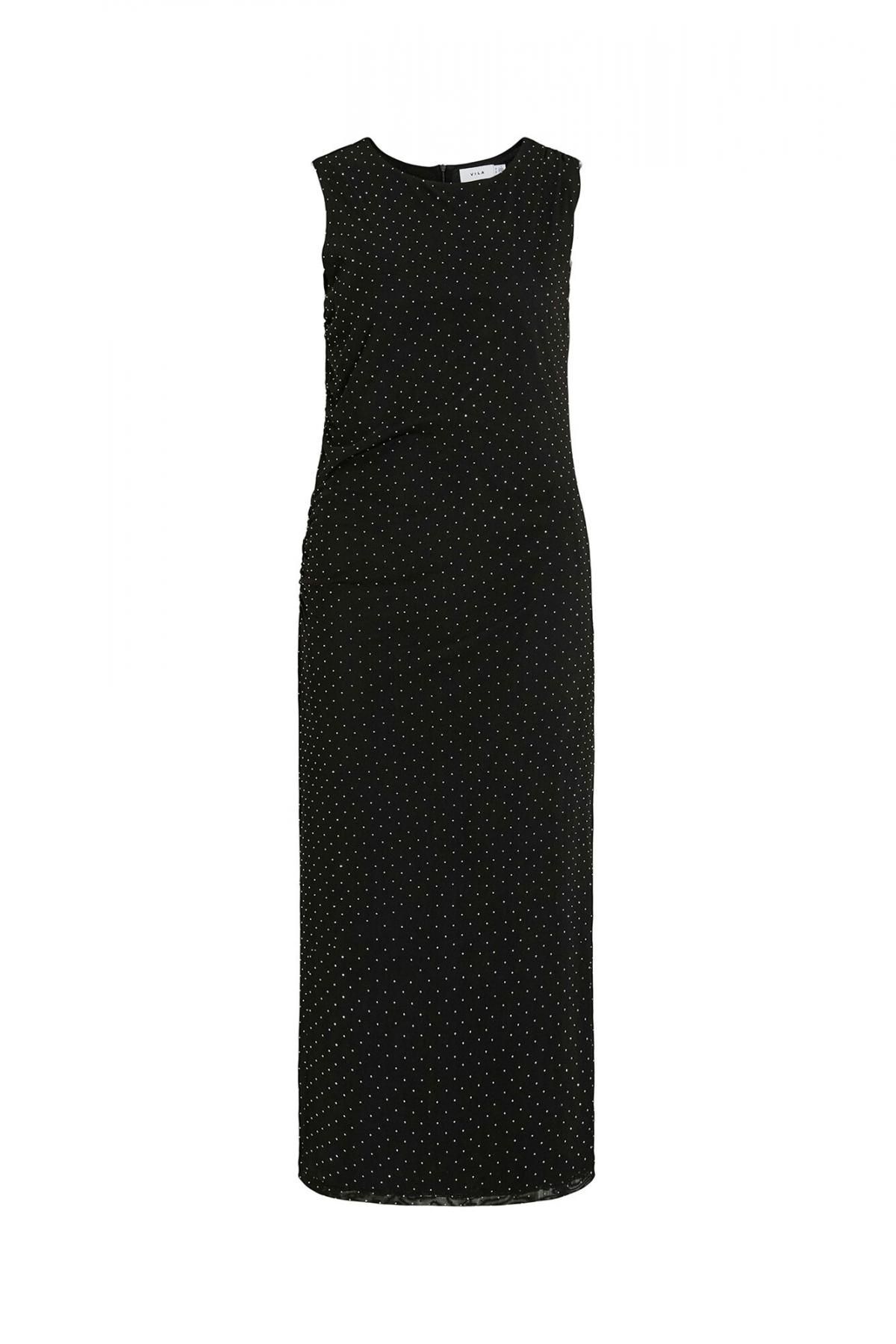 빌라 글리터 블랙 민소매 미디 원피스 6442229 NEGRO - 메인 이미지