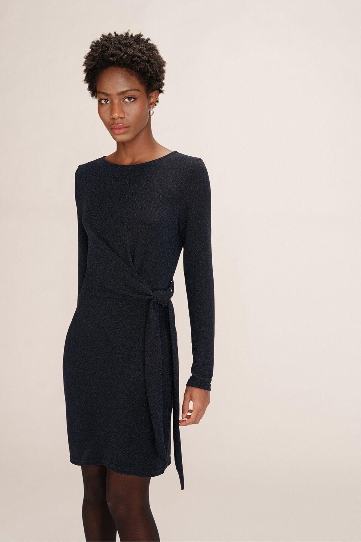 그레이스앤밀라 루렉스 슬림핏 드레이프 미니 원피스 6442319 AZUL MARINO - 상품 이미지