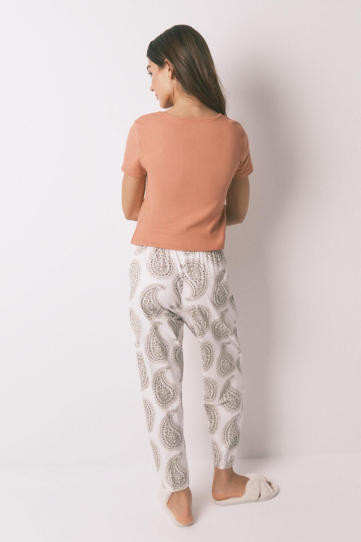 우먼시크릿 페이즐리 패턴 코튼 조거 팬츠 3702249 MARFIL - 상세 이미지 5