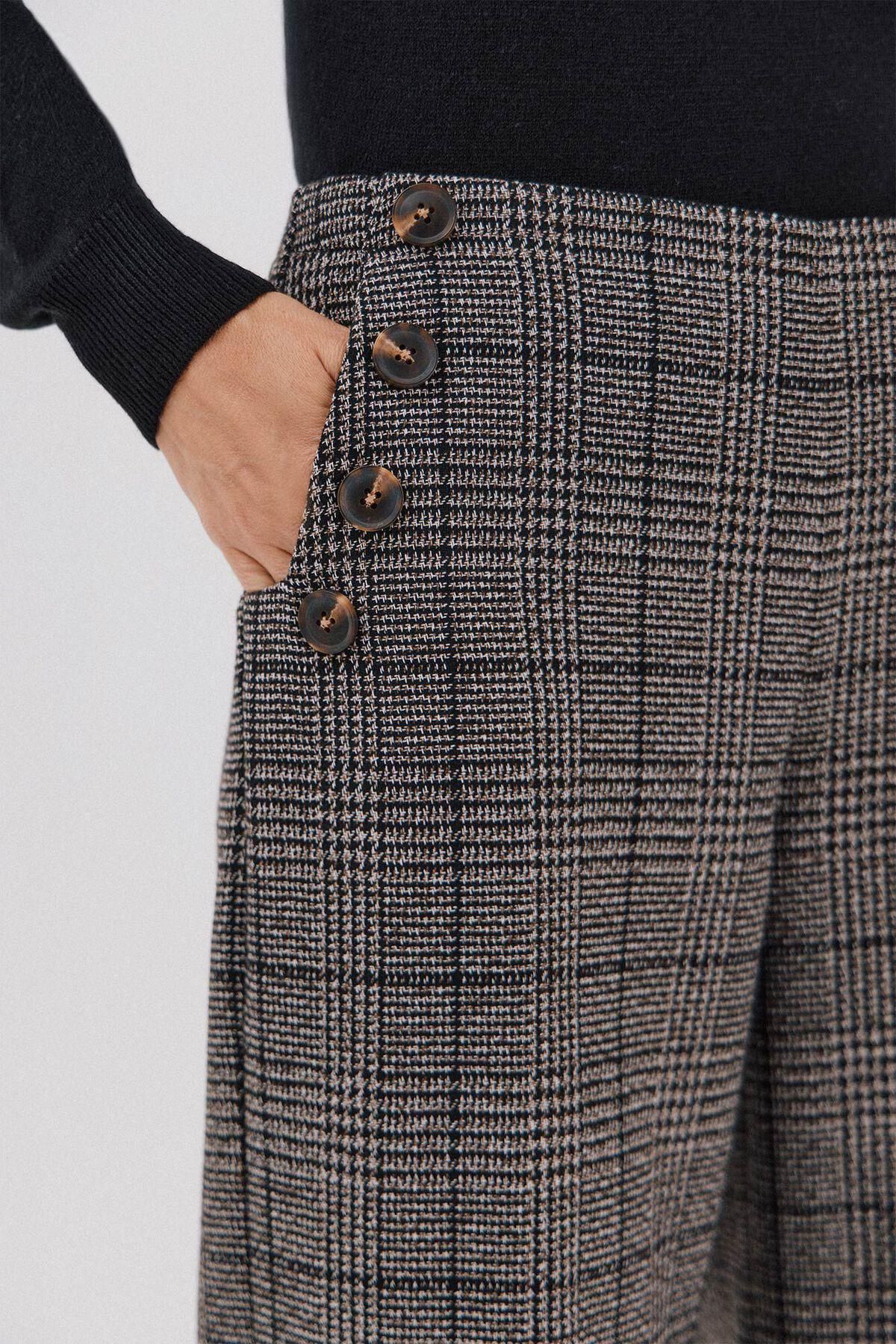 꼬르떼피엘 체크 와이드 크롭 팬츠 8722328 ESTAMPADO GRIS - 상세 이미지 3