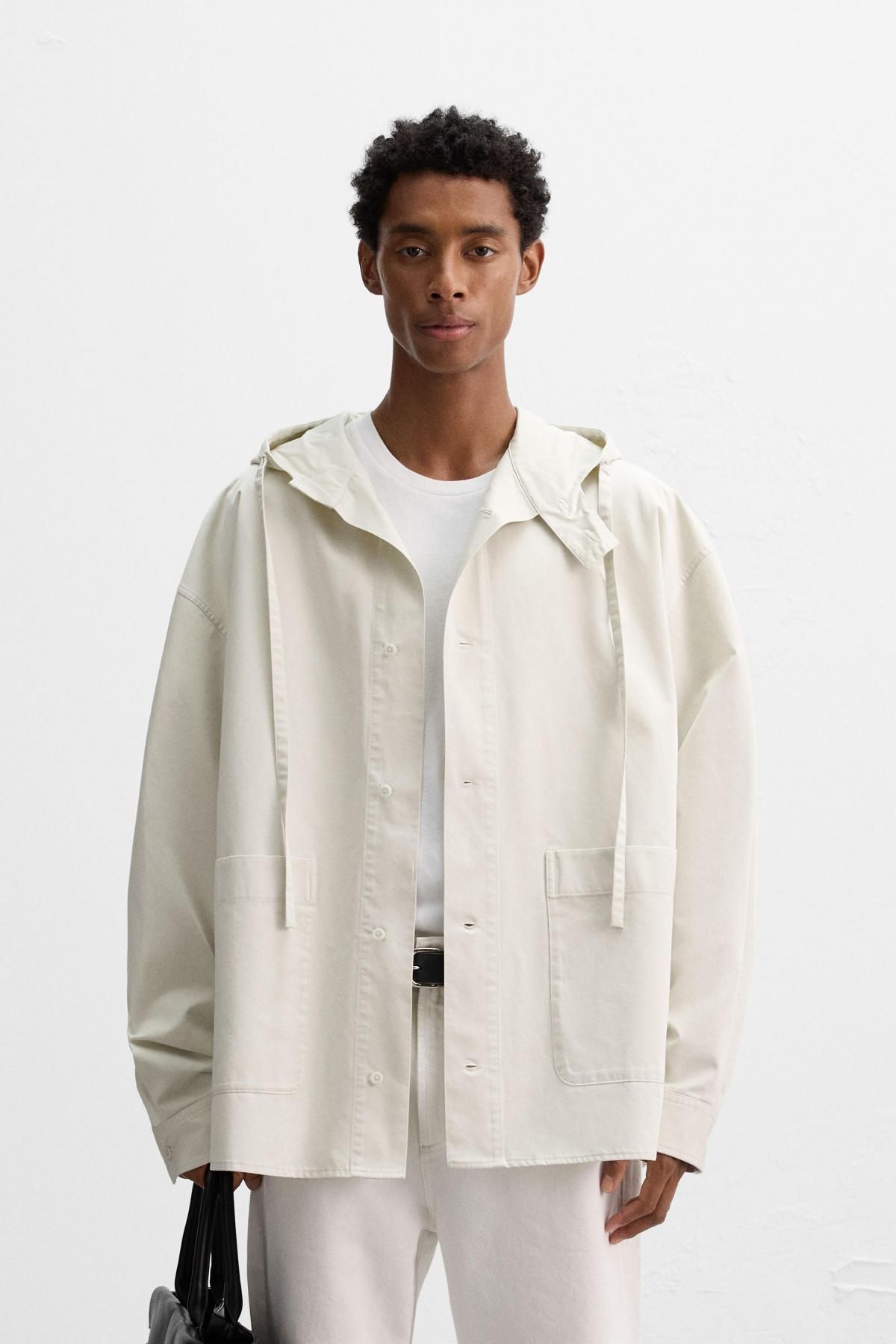 자라 오버사이즈핏 후드 오버셔츠 4587/751 WHITE / GREY - 상세 이미지 3