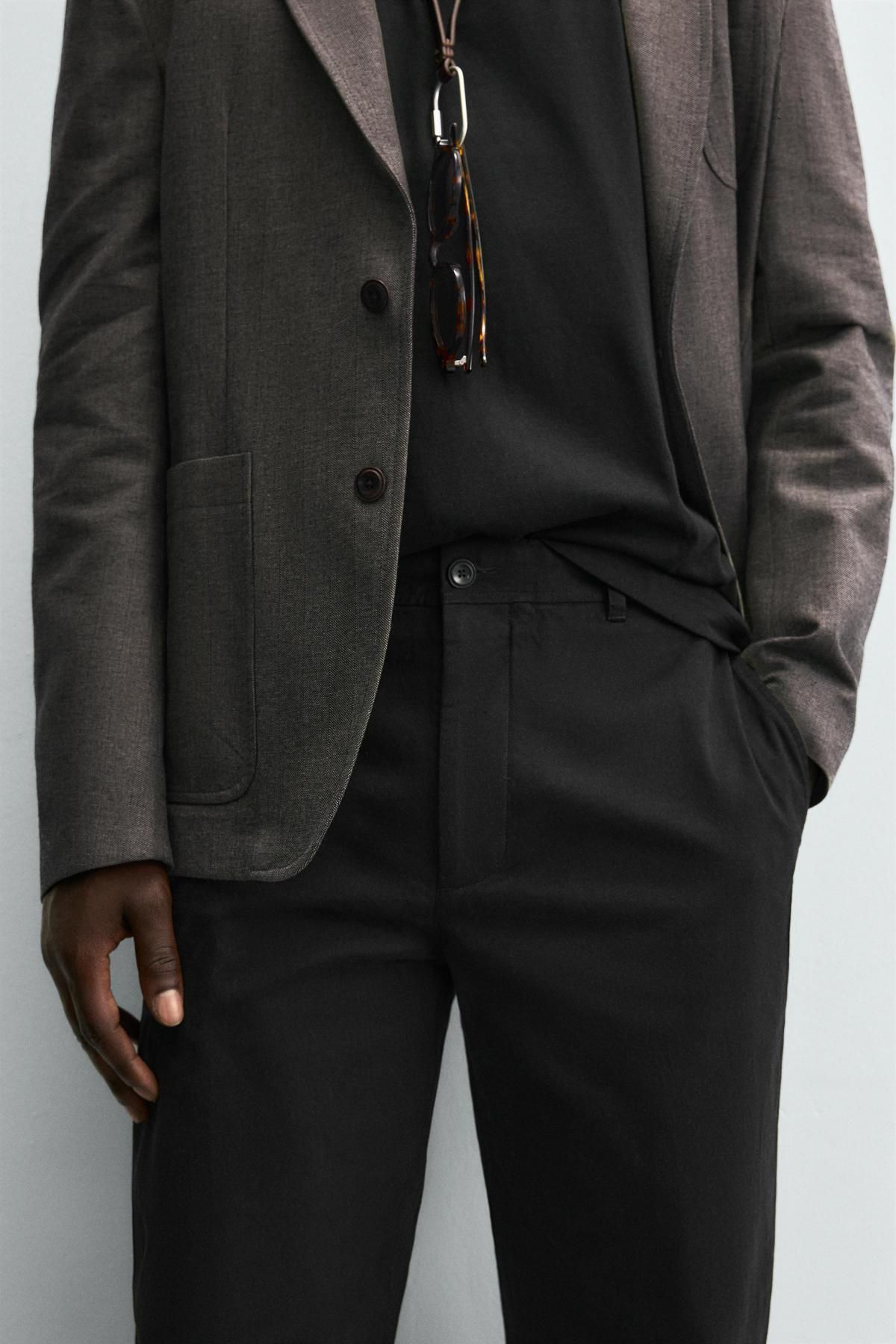 자라 테크니컬 스트레이트핏 치노 팬츠 5838/859 BLACK - 상세 이미지 5