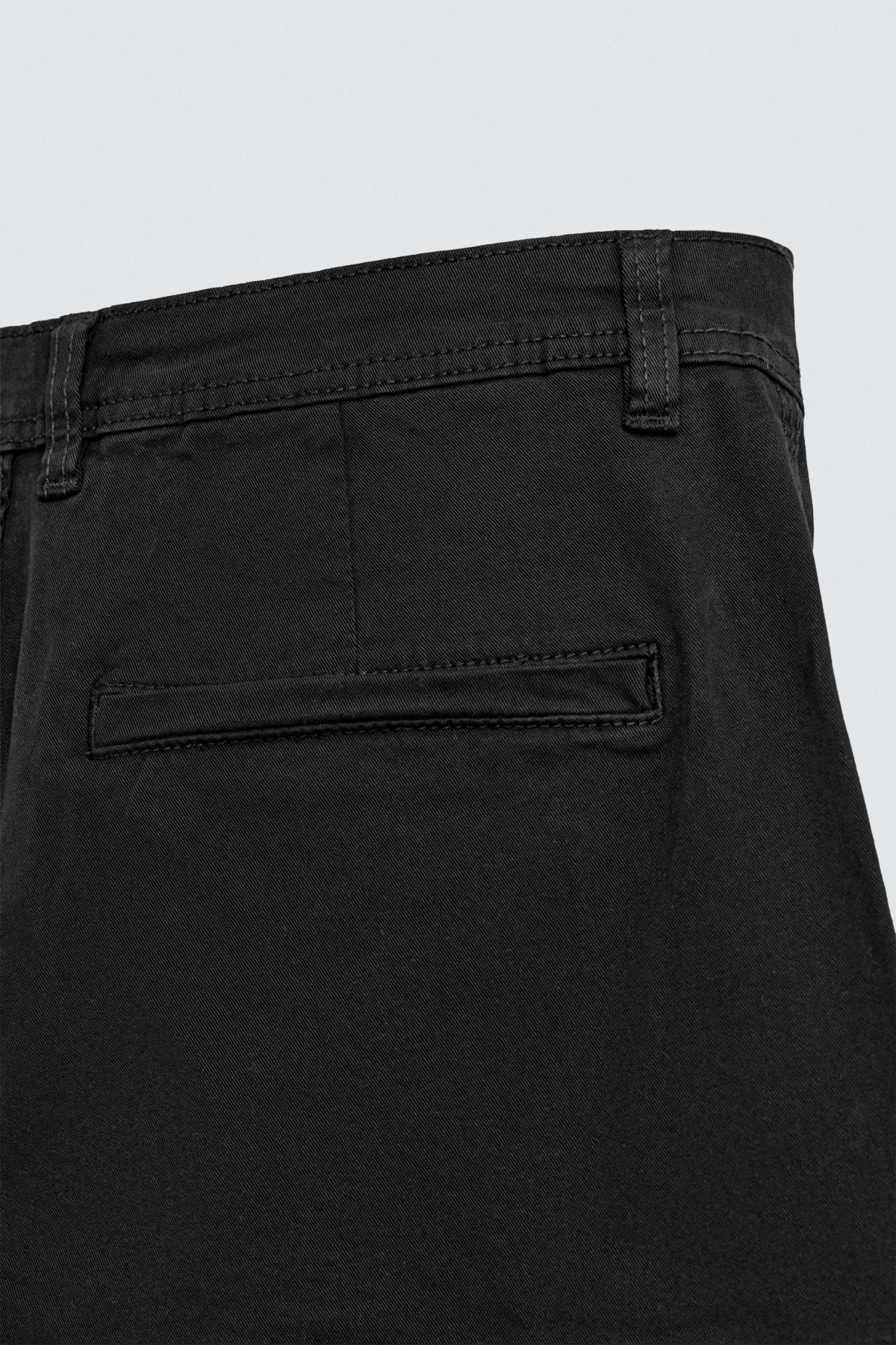 자라 테크니컬 스트레치 코튼 블랙 릴랙스핏 카고 팬츠 0108/310 BLACK - 상세 이미지 4