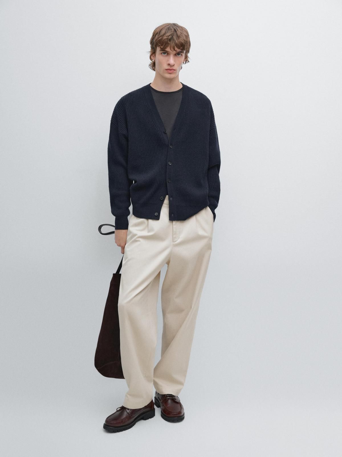 마시모두띠 울블렌드 네이비 브이넥 니트 가디건 1045/228 NAVY BLUE - 상세 이미지 2